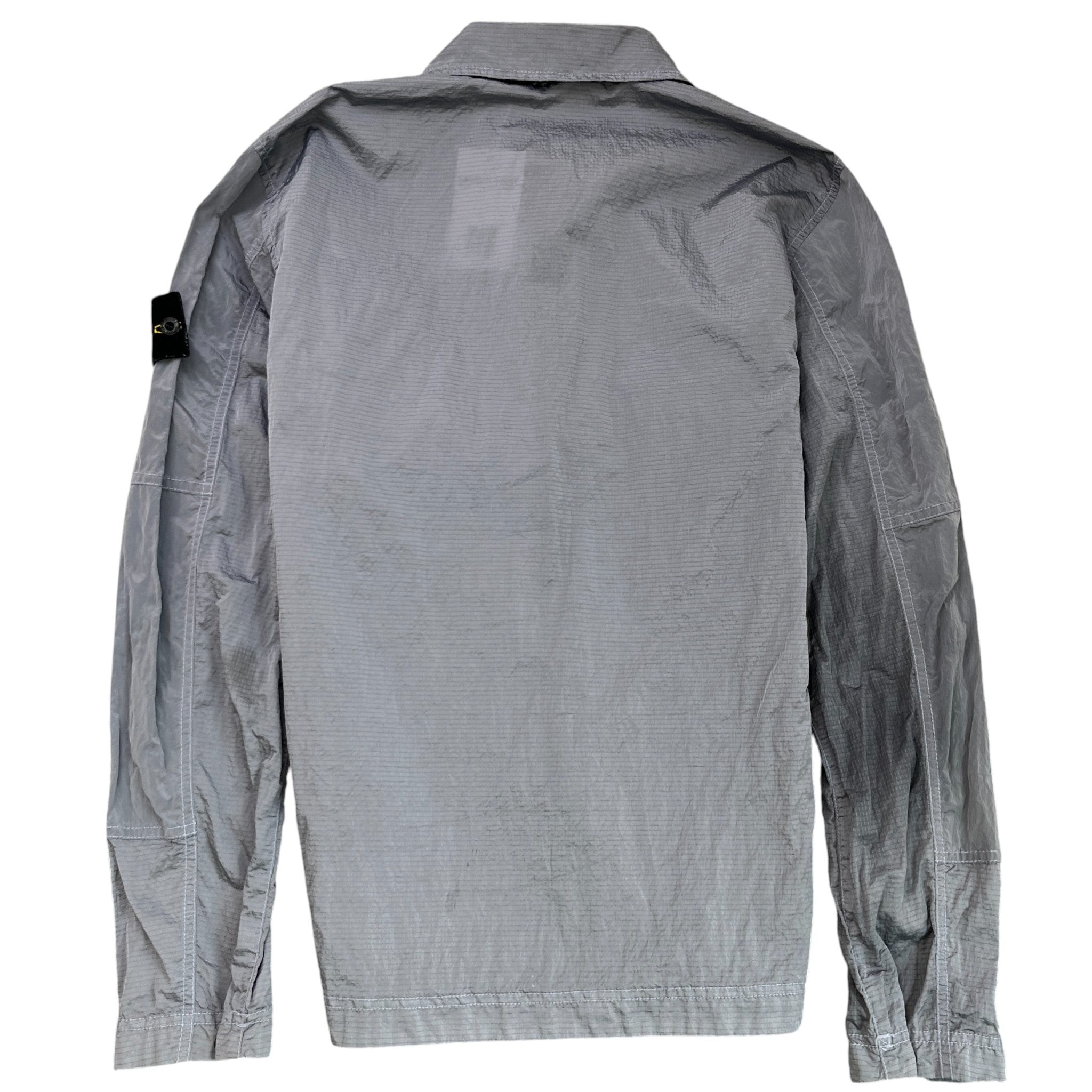 Men's Nylon Metal OverShirt Silver Size S