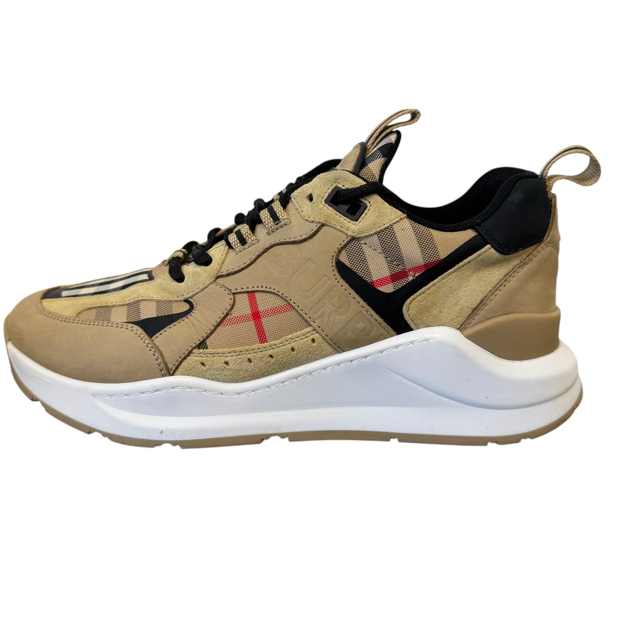 Men's Archive Check Low Trainers Beige Size EU 41 / UK 7