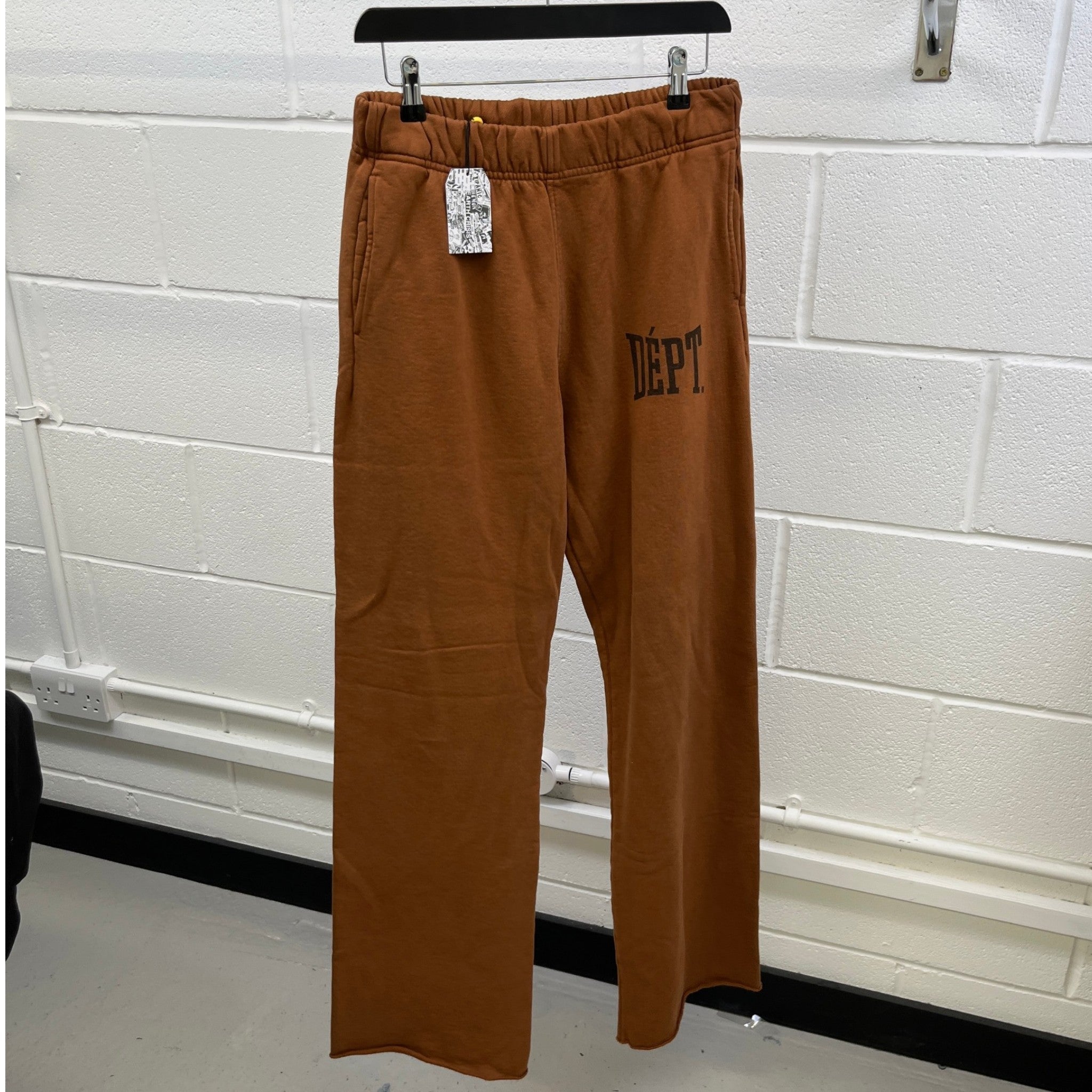 Men's Faded Logo Print Joggers Burnt Orange Size M