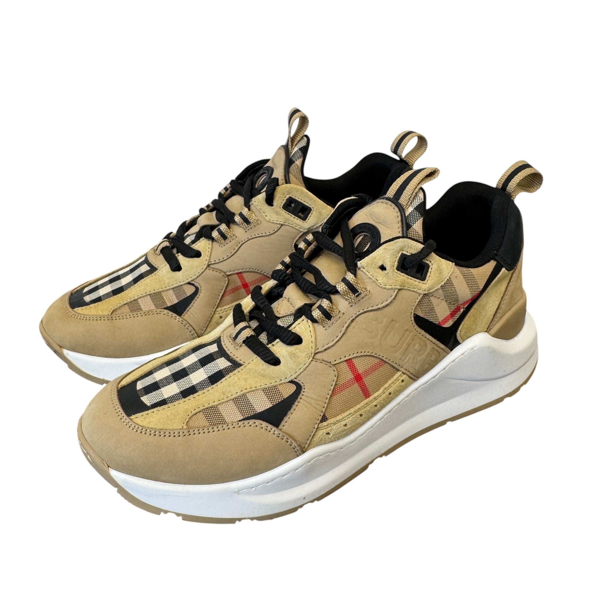 Men's Archive Check Low Trainers Beige Size EU 41 / UK 7