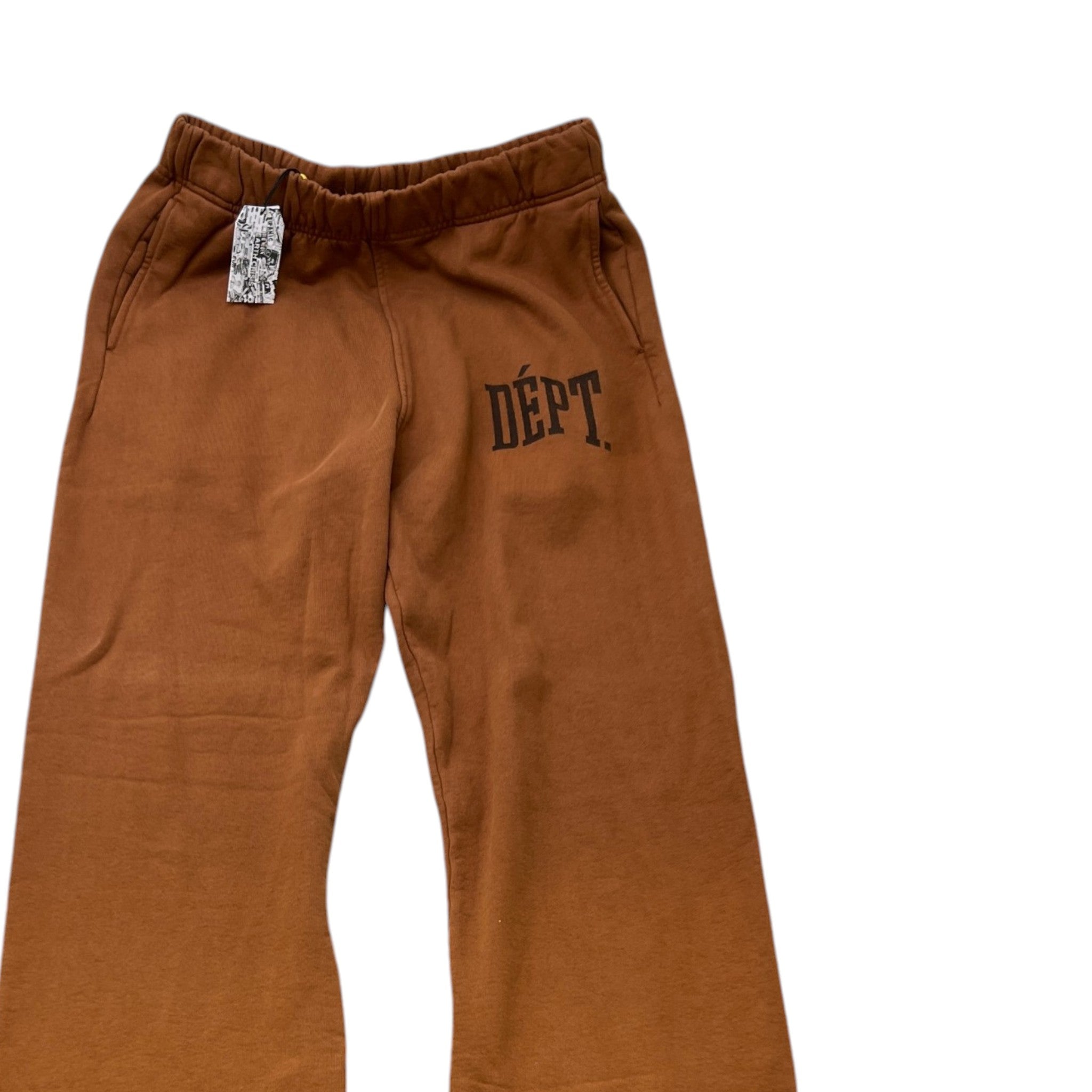 Men's Faded Logo Print Joggers Burnt Orange Size M