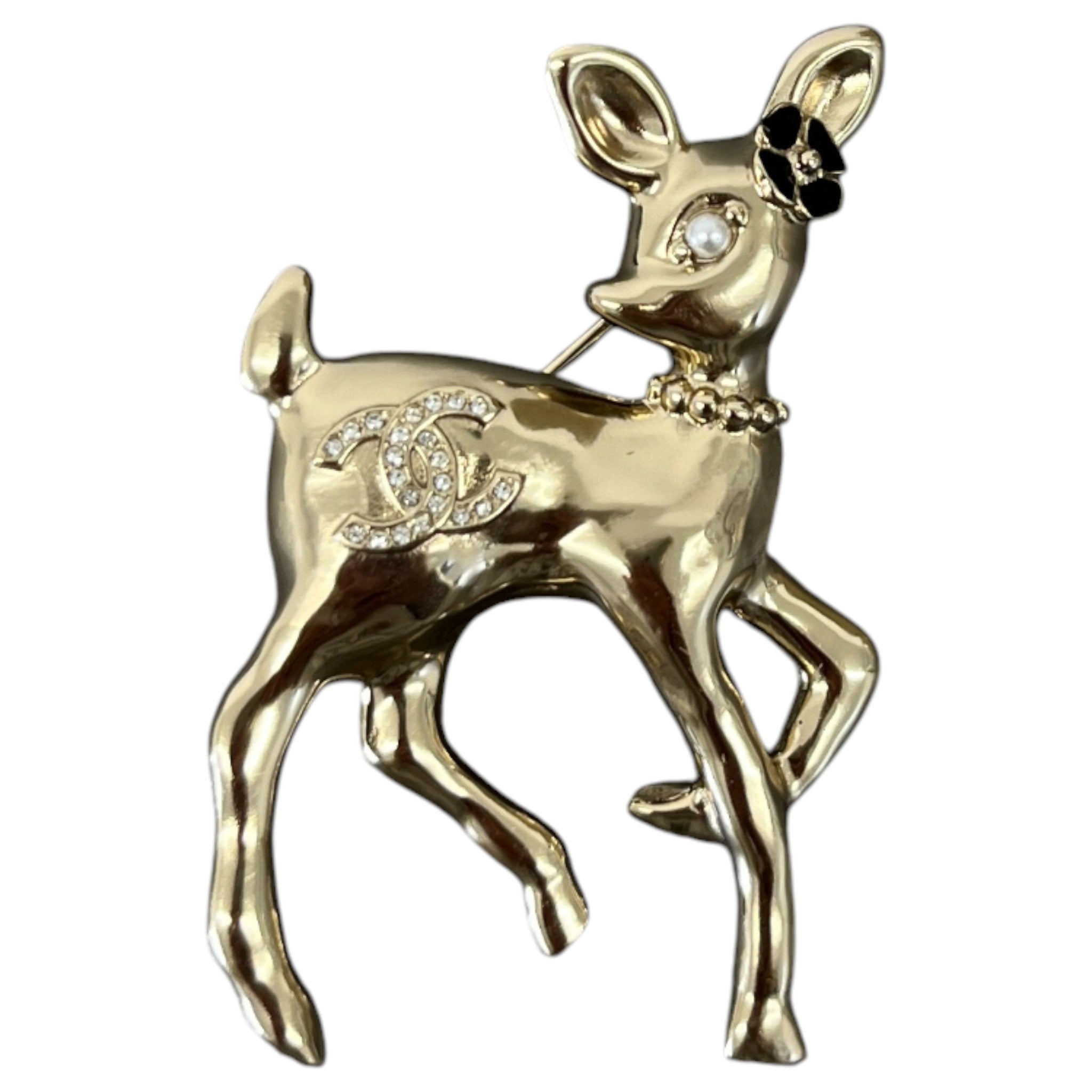 Women's Cc Bambi Pearl Brooch Gold