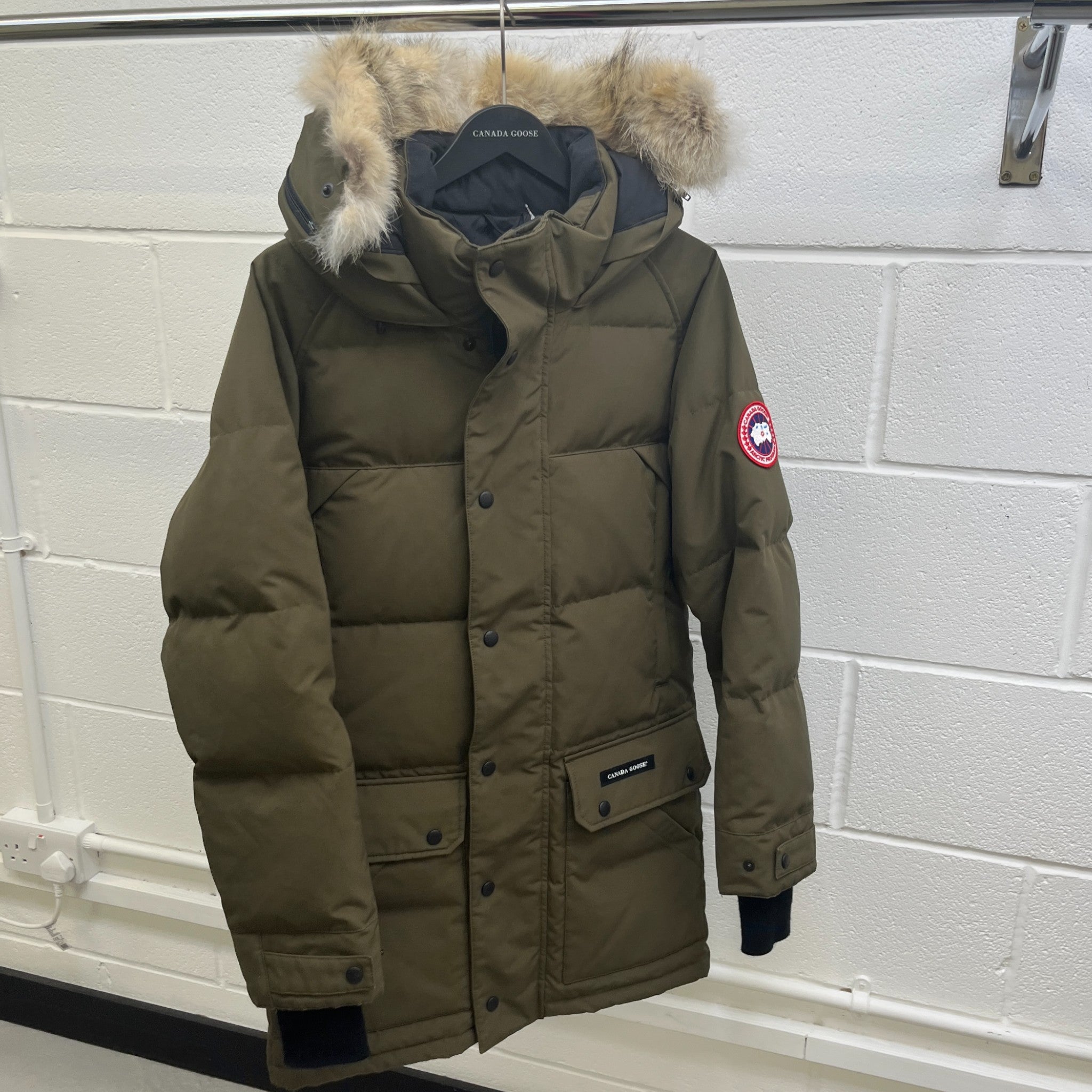 Men's Emory Down Jacket Khaki Size S