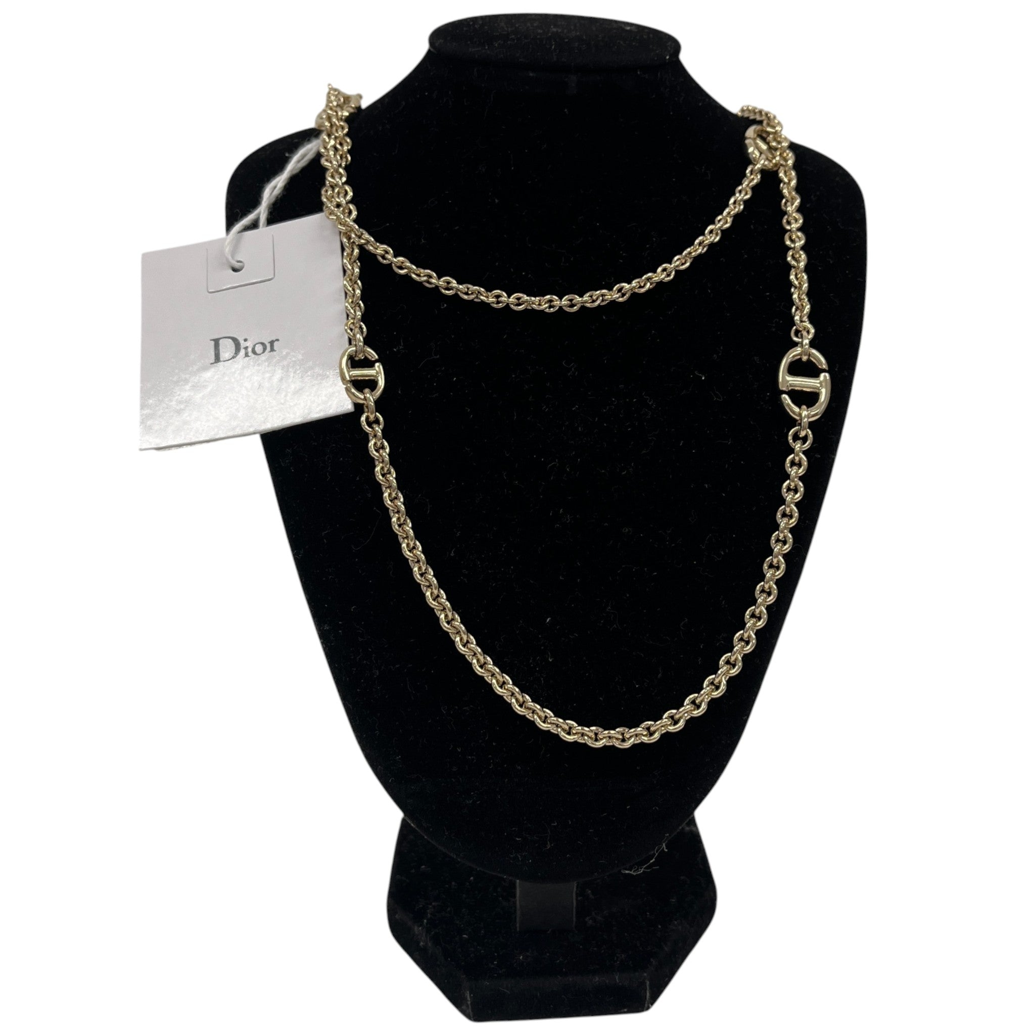 Women's Cd Double Logo Necklace Gold