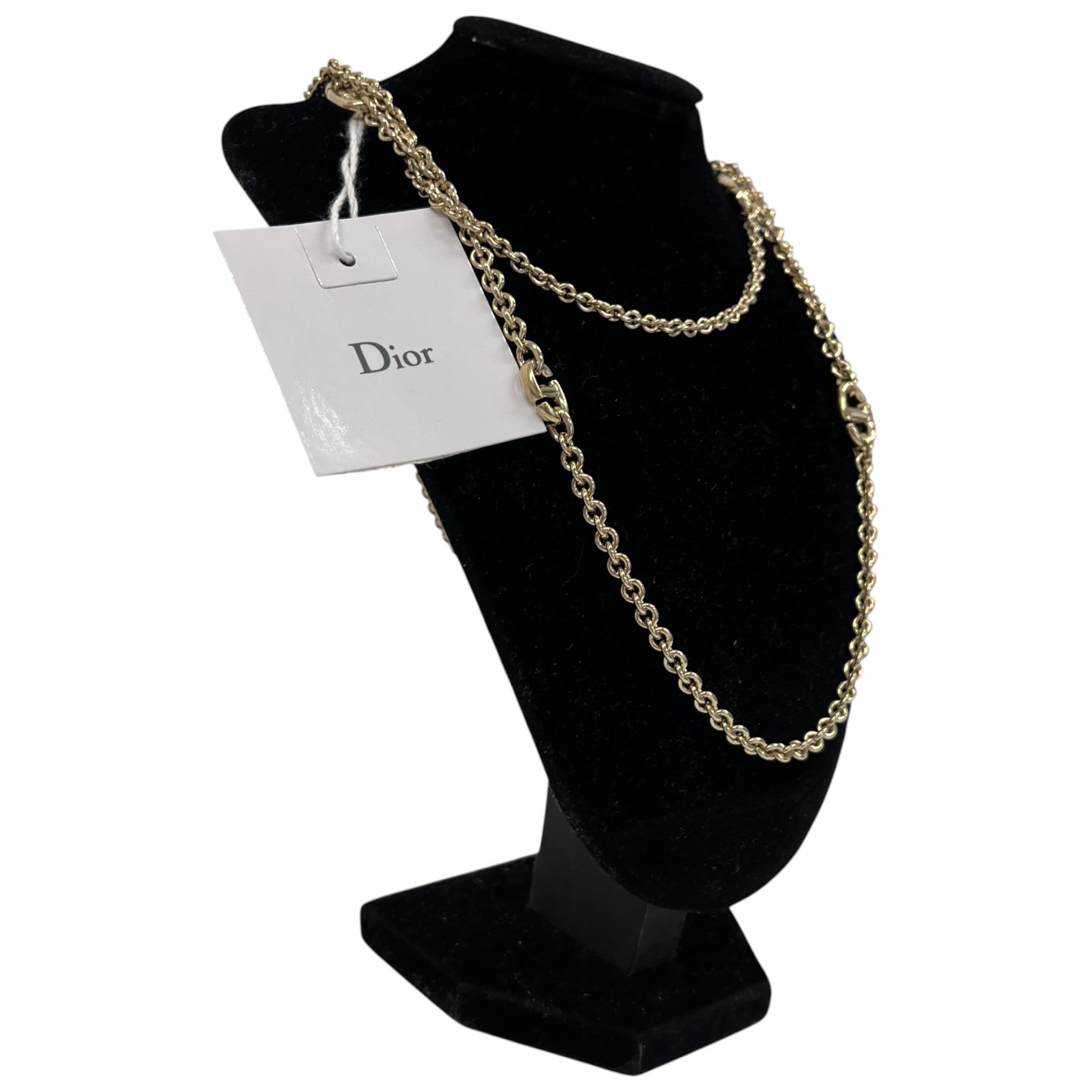 Women's Cd Double Logo Necklace Gold