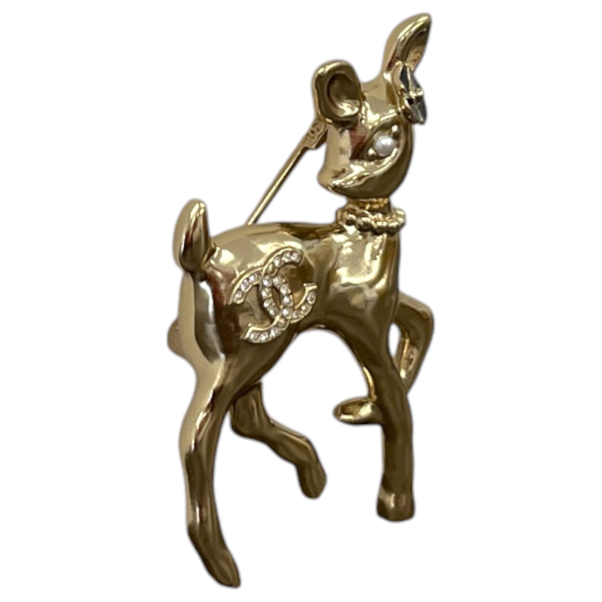 Women's Cc Bambi Pearl Brooch Gold