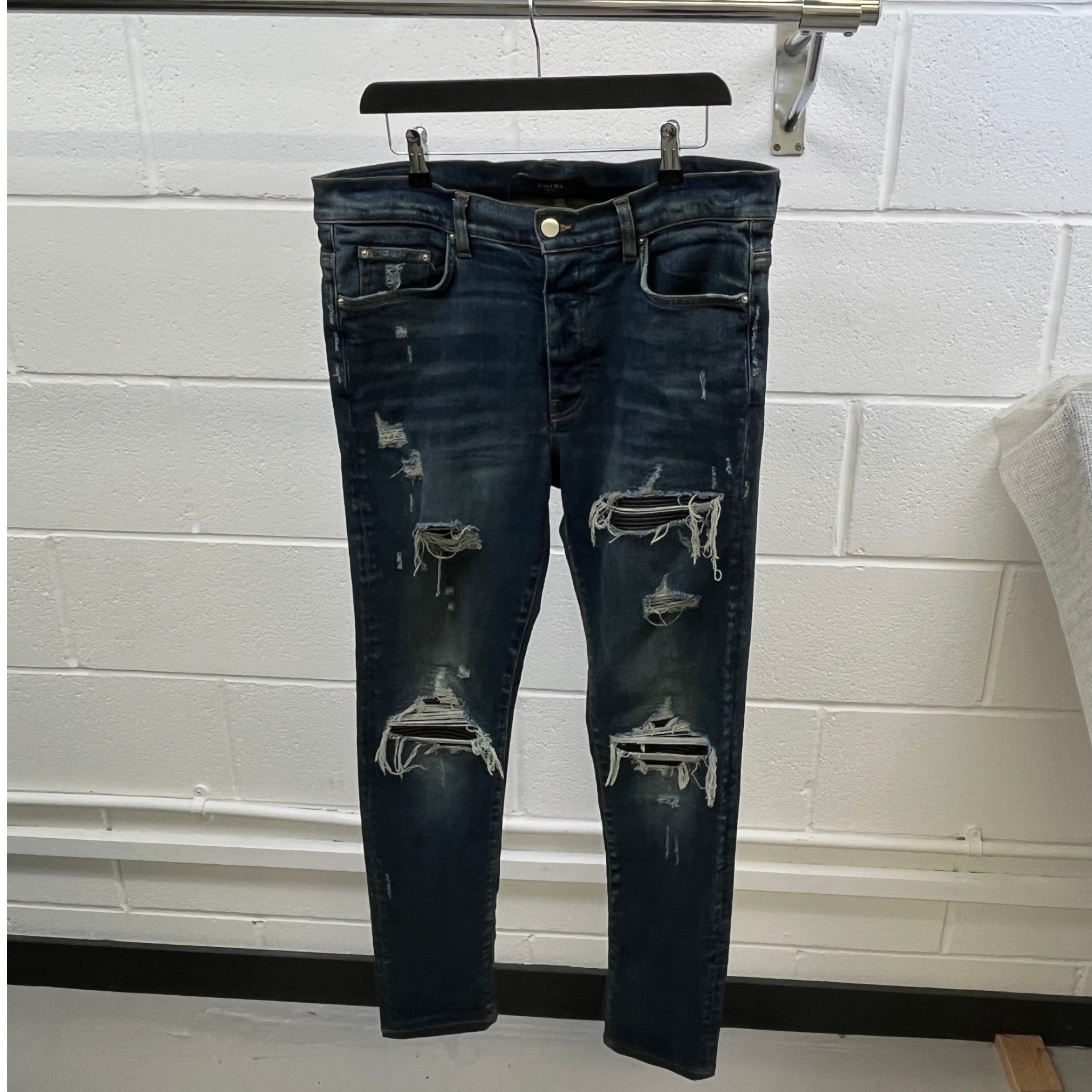 Men's Mx1 Distressed Jeans Blue Size Waist 36"
