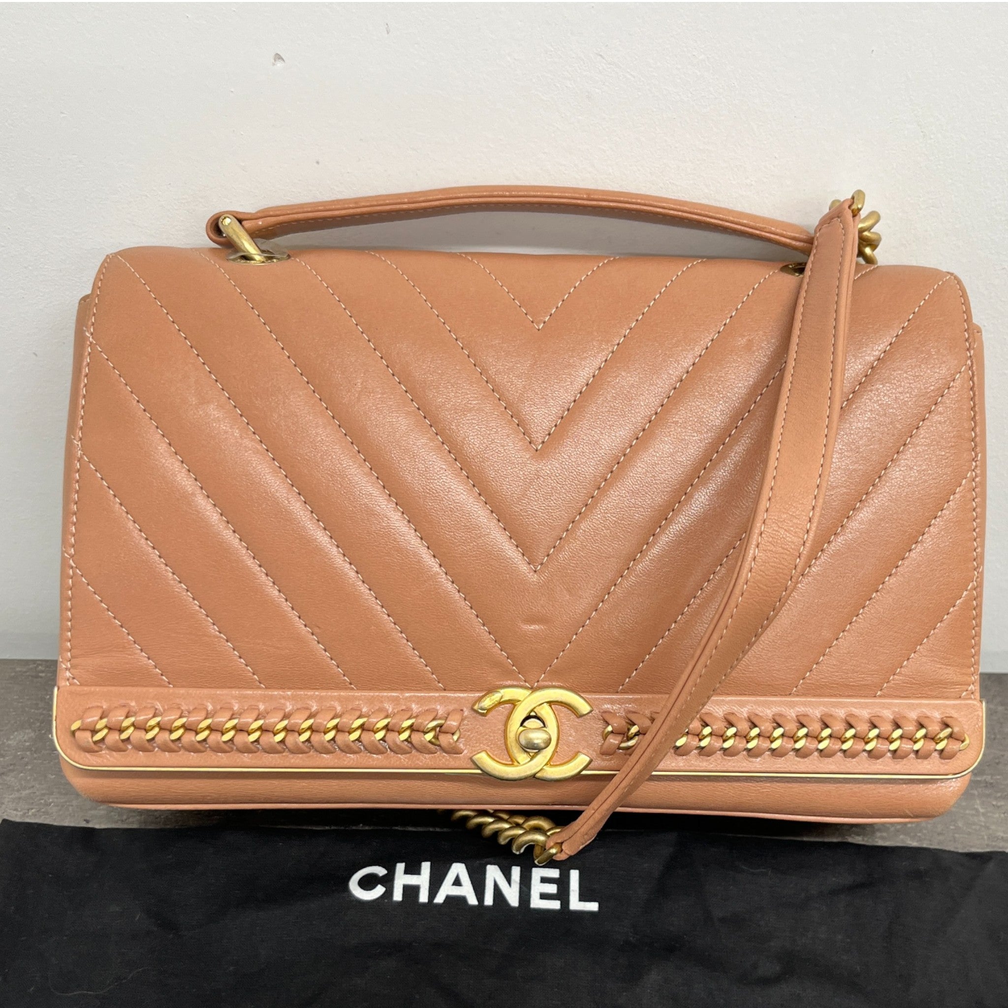 Women's Chevron Cc Top Handle Bag Pink