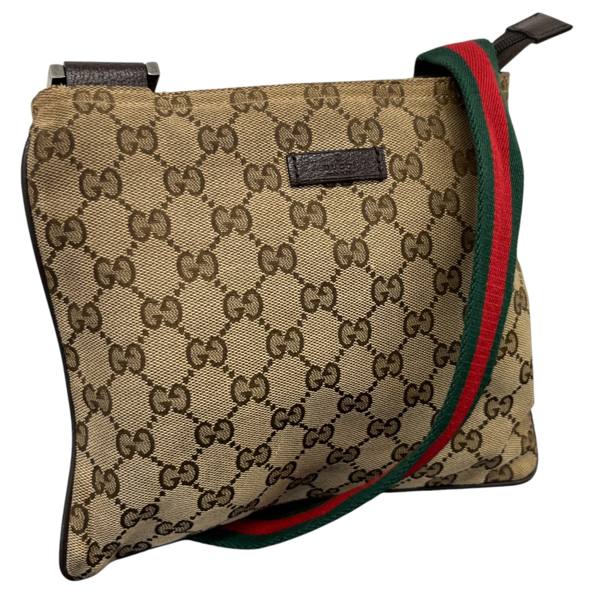 Men's Gg Supreme Web Strap Messenger Bag Beige