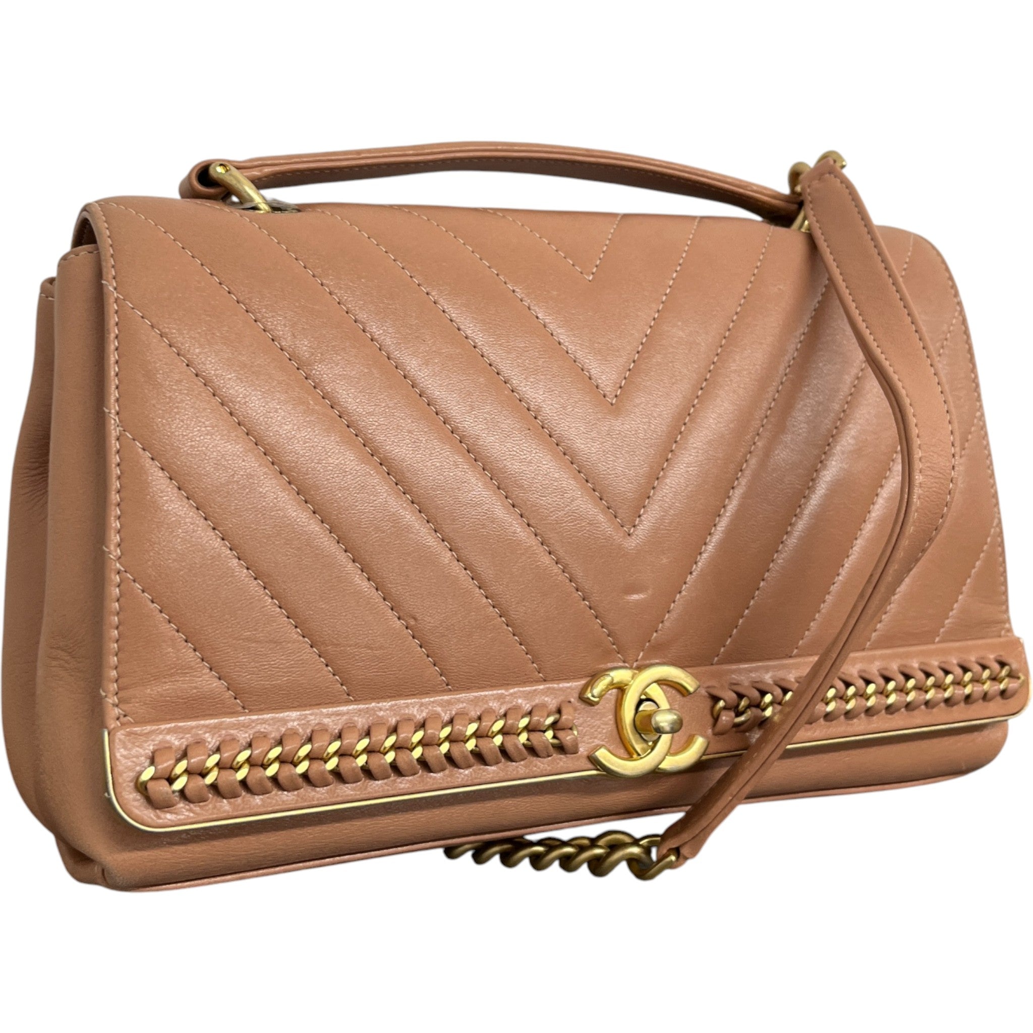 Women's Chevron Cc Top Handle Bag Pink