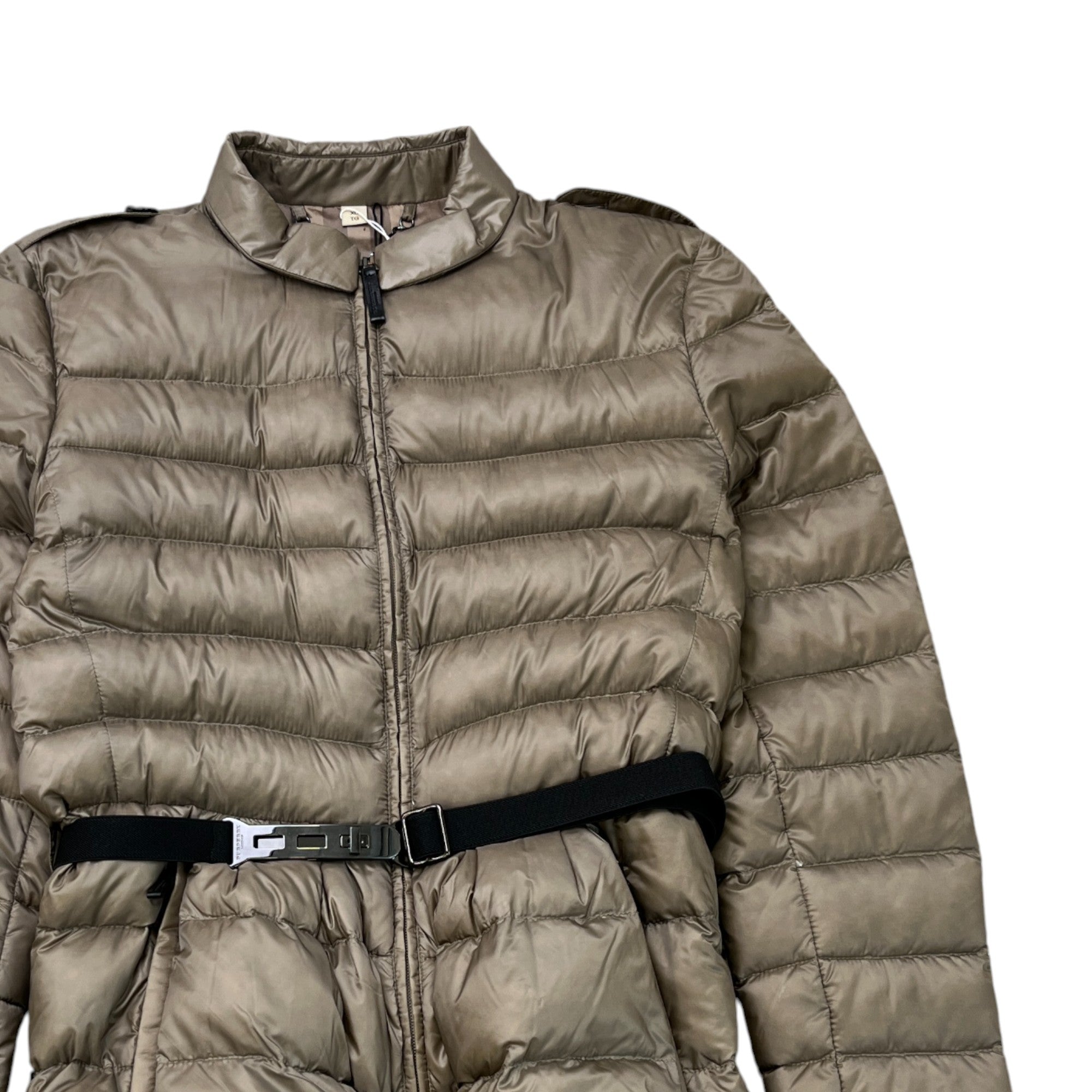 Women's Belted Down Jacket Beige Size XL