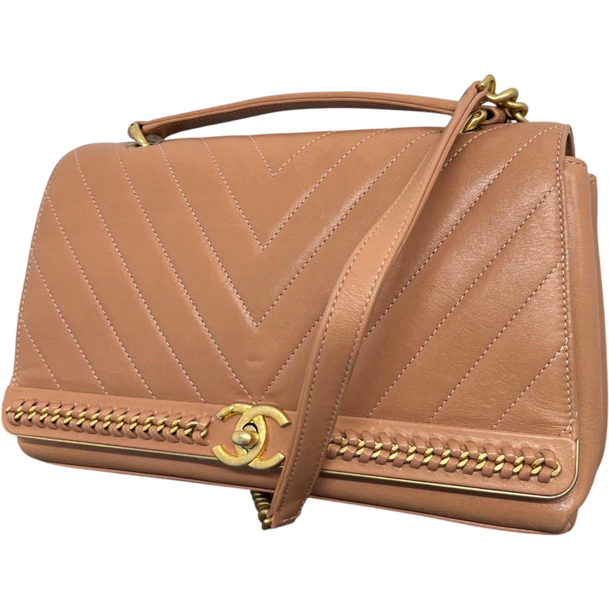 Women's Chevron Cc Top Handle Bag Pink