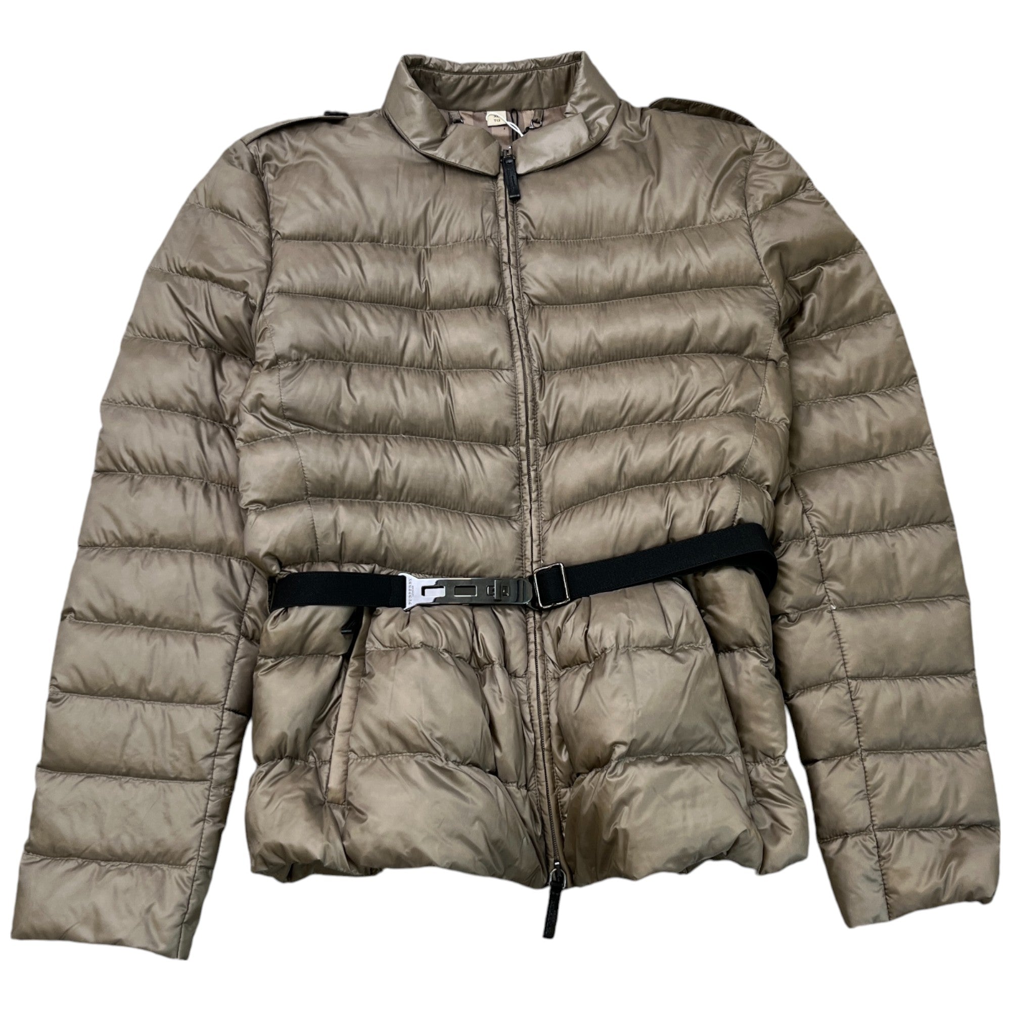 Women's Belted Down Jacket Beige Size XL