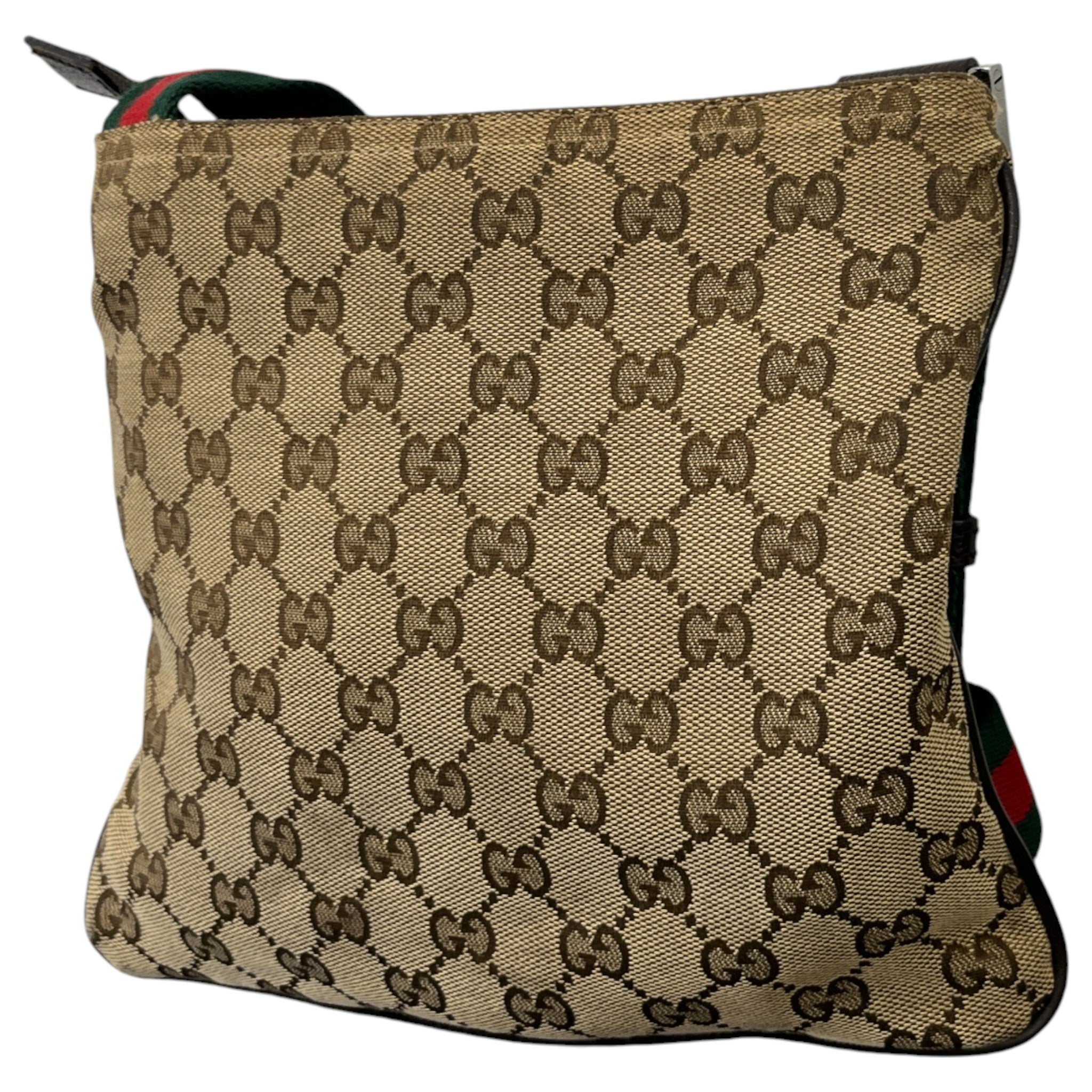 Men's Gg Supreme Web Strap Messenger Bag Beige