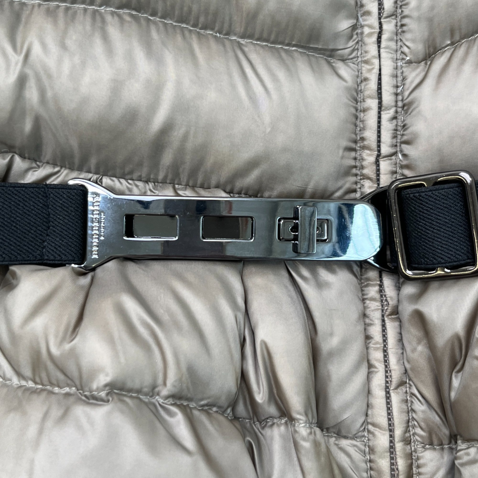 Women's Belted Down Jacket Beige Size XL