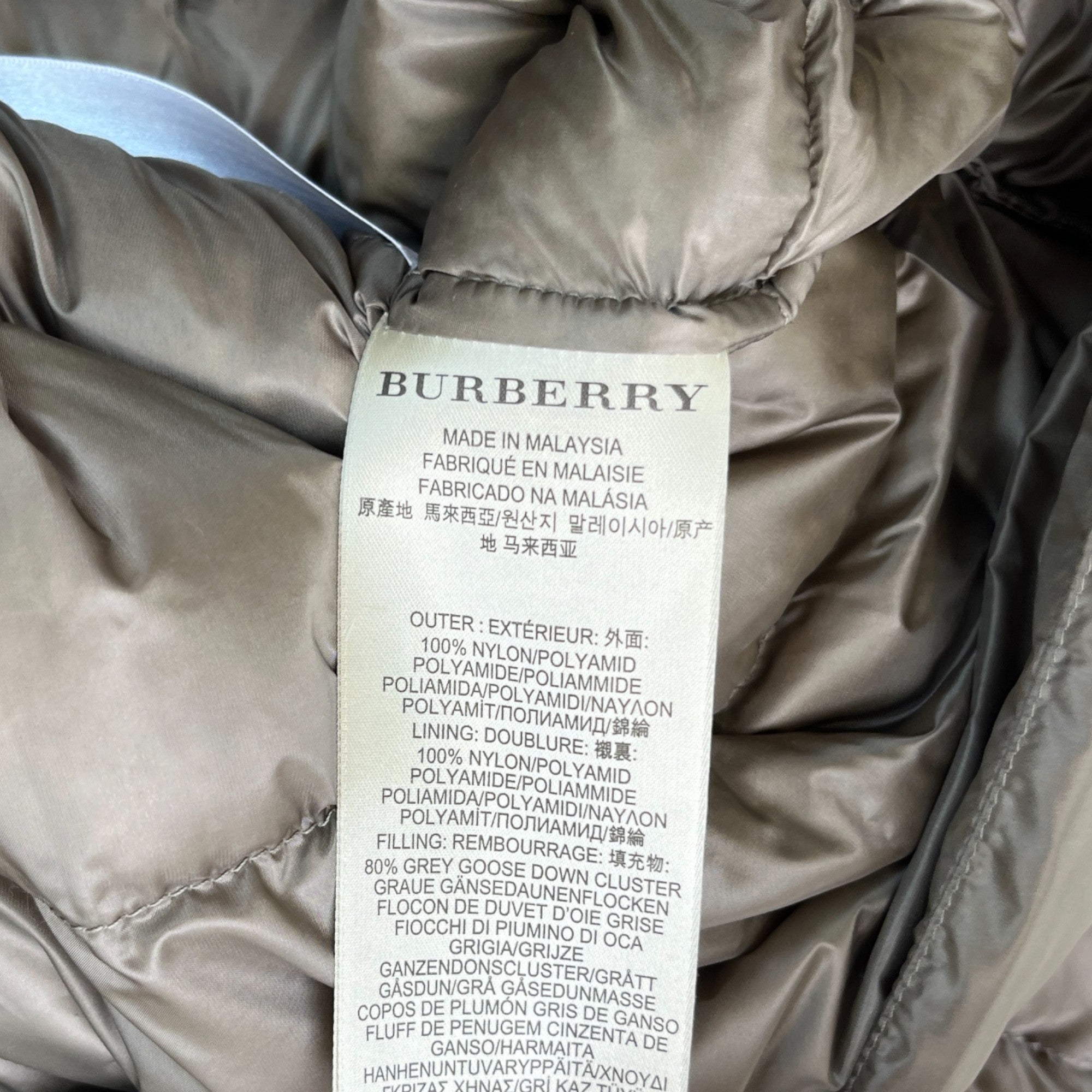 Women's Belted Down Jacket Beige Size XL