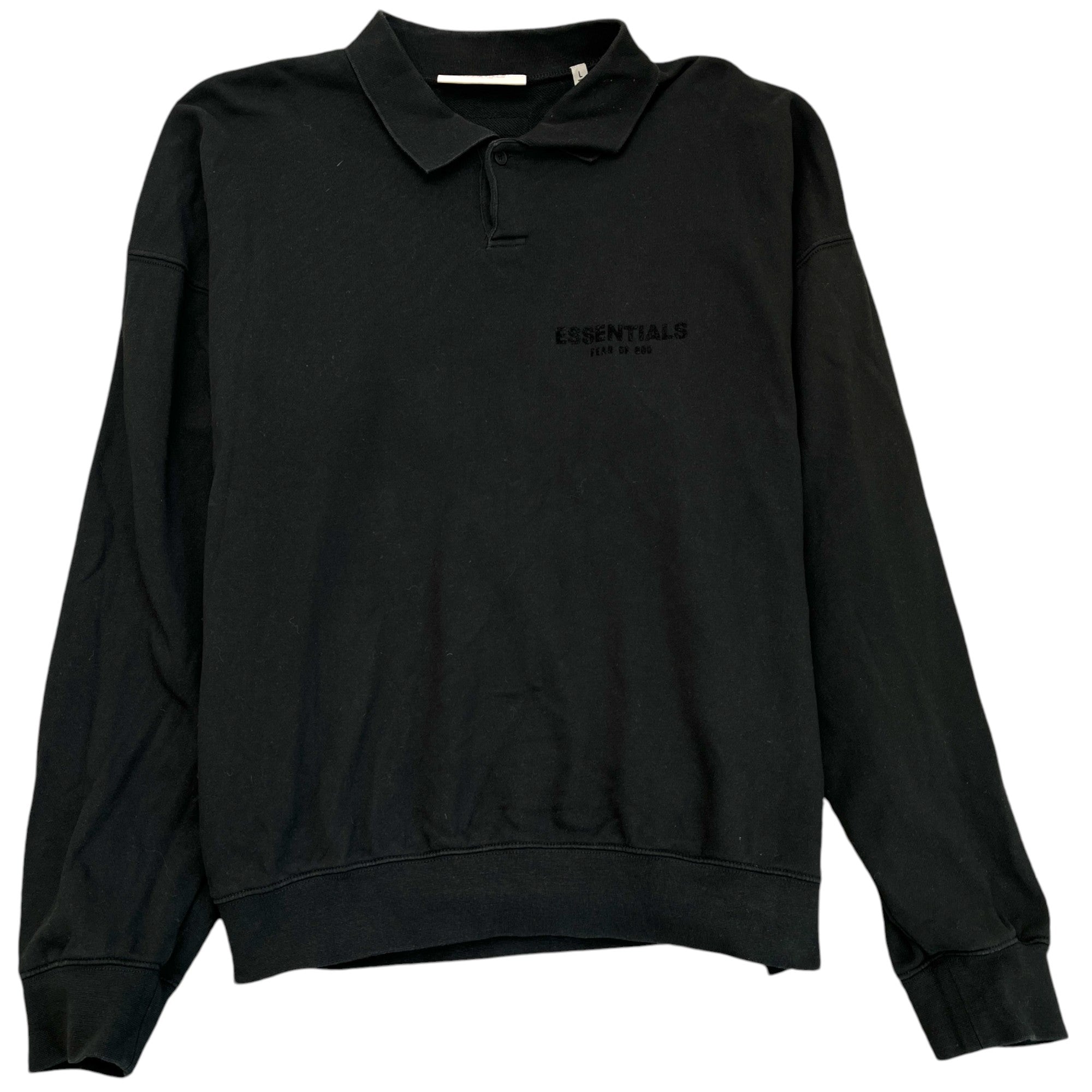 Men's Rubber Logo Polo Shirt Black Size L