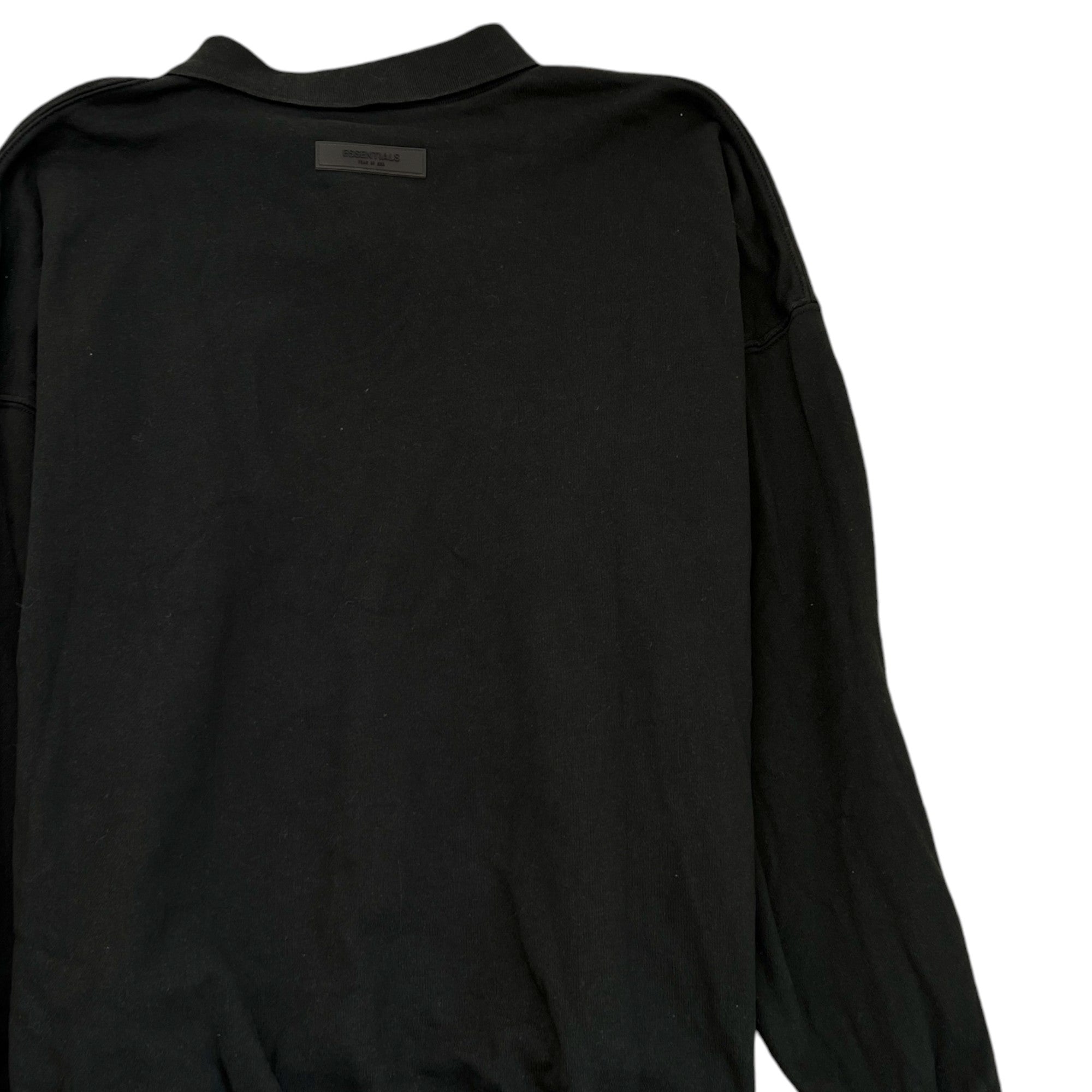 Men's Rubber Logo Polo Shirt Black Size L