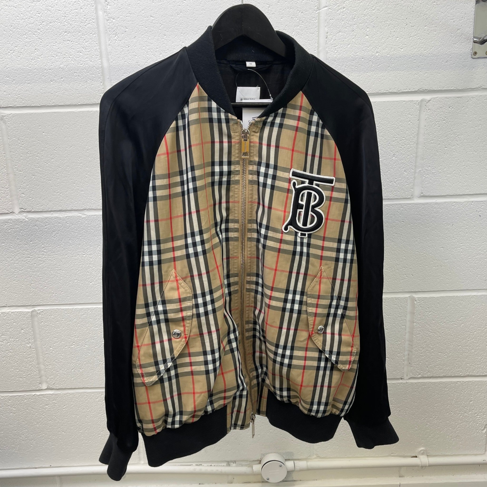Men's Nova Check Bomber Jacket Beige Size IT 52 / XL