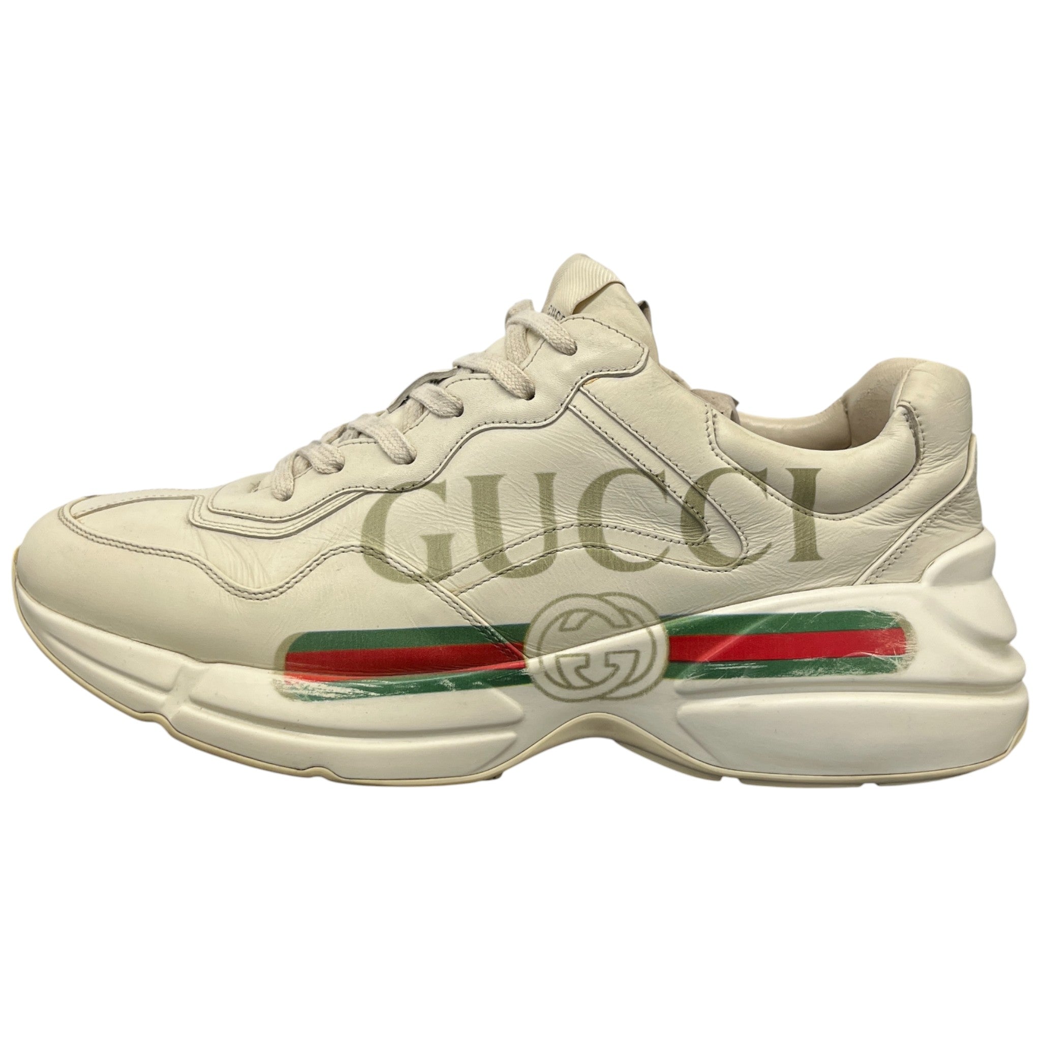 Men's Rhyton Stripe Low Trainers Beige Size EU 44.5 / UK 10.5