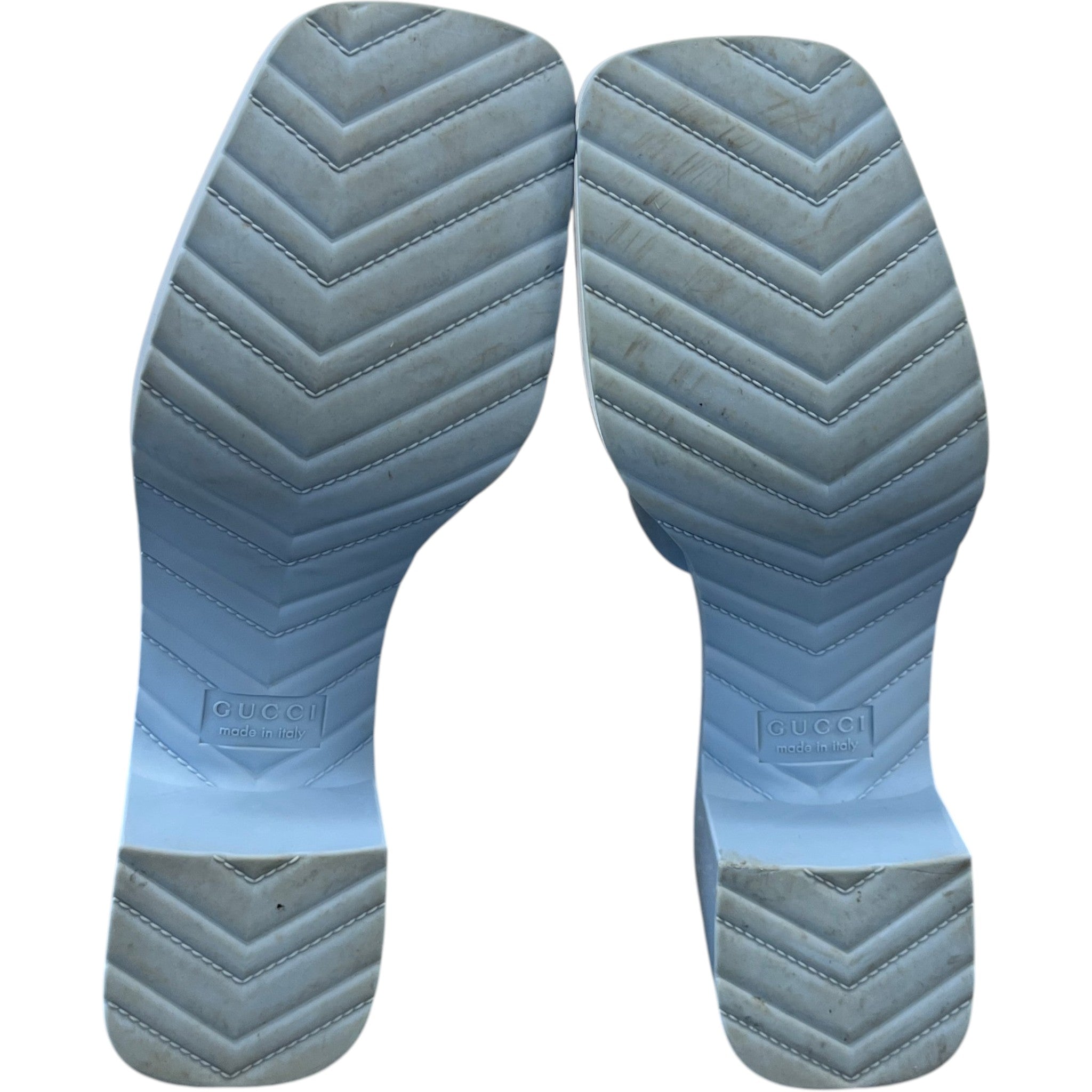 Women's Rubber Logo Heels Blue Size EU 38 / UK 5
