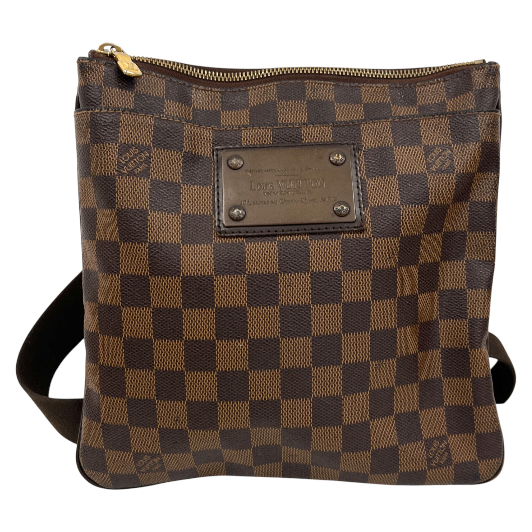 Men's Damier Ebene Brooklyn Messenger Bag Brown