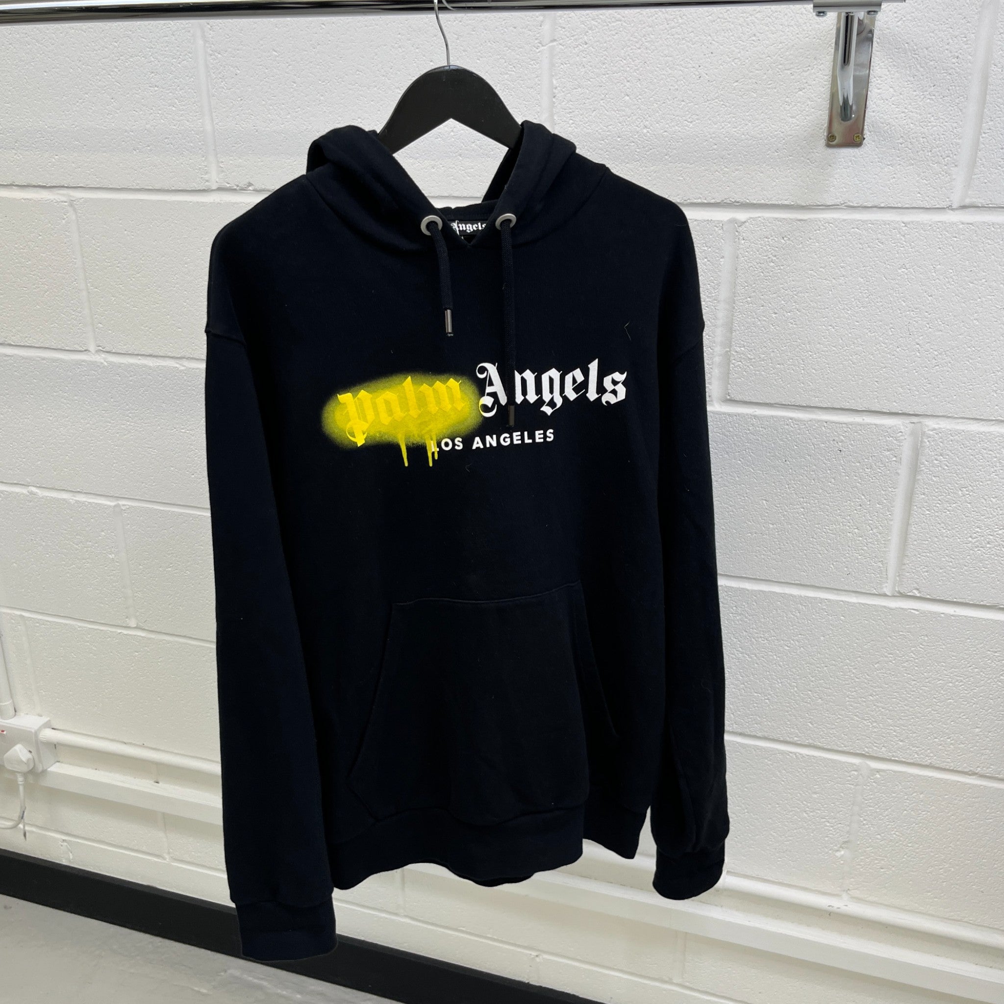 Men's Logo Print Hoodie Black Size M