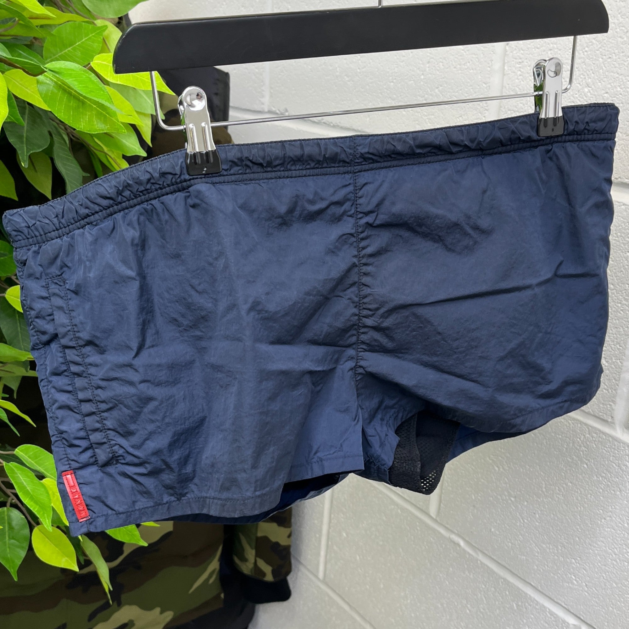Men's Rubber Logo Swim Shorts Navy Size W36 / IT 52