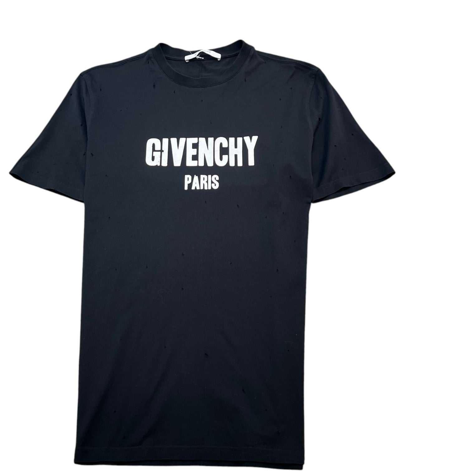 Men's Distressed Logo T-Shirt Black Size XS
