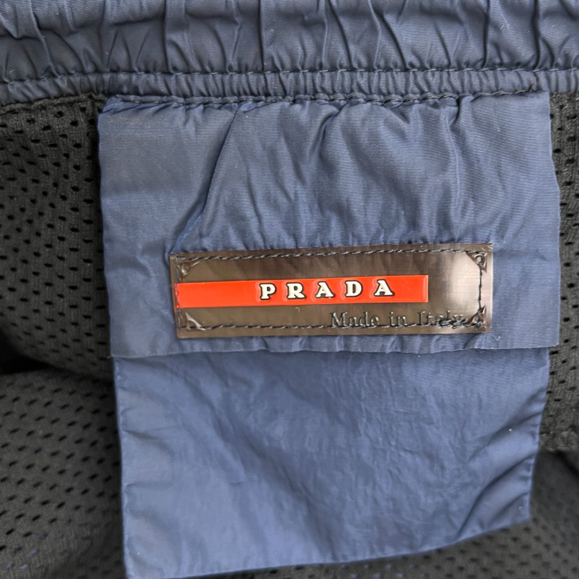 Men's Rubber Logo Swim Shorts Navy Size W36 / IT 52