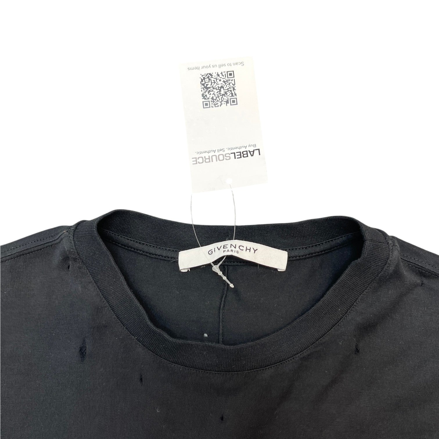 Men's Distressed Logo T-Shirt Black Size XS