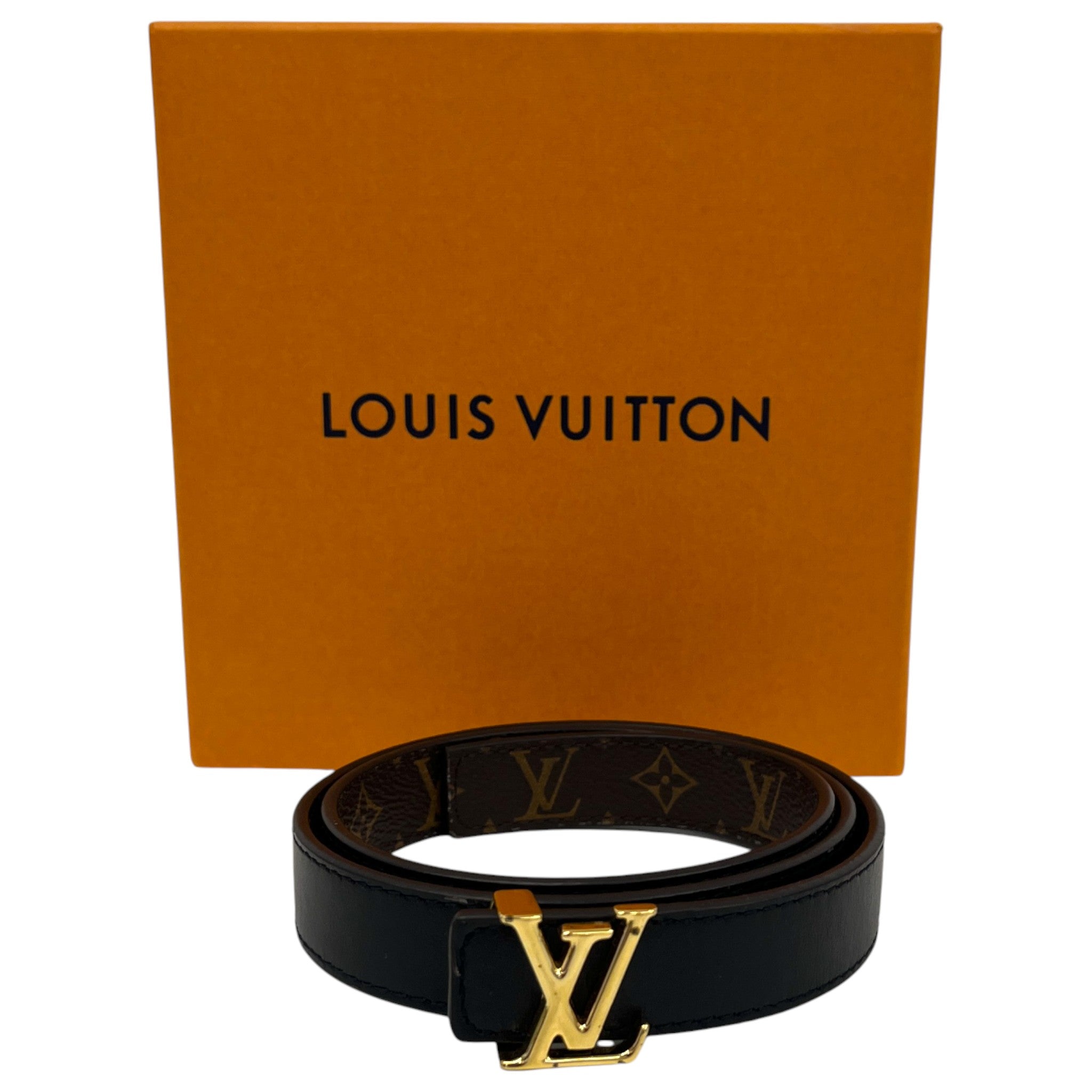 Women's Monogram Reversible Belt Black Size Waist 26"