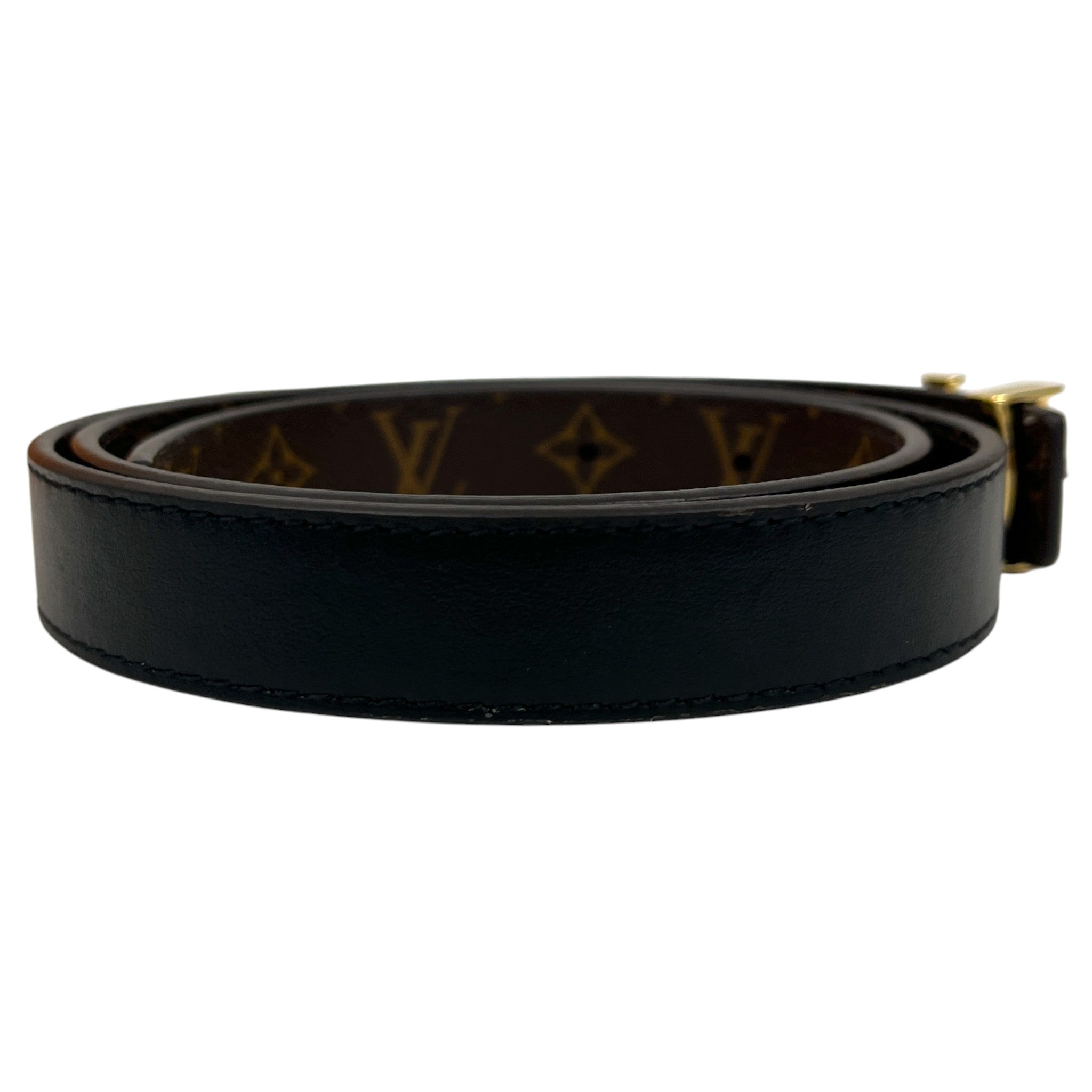Women's Monogram Reversible Belt Black Size Waist 26"