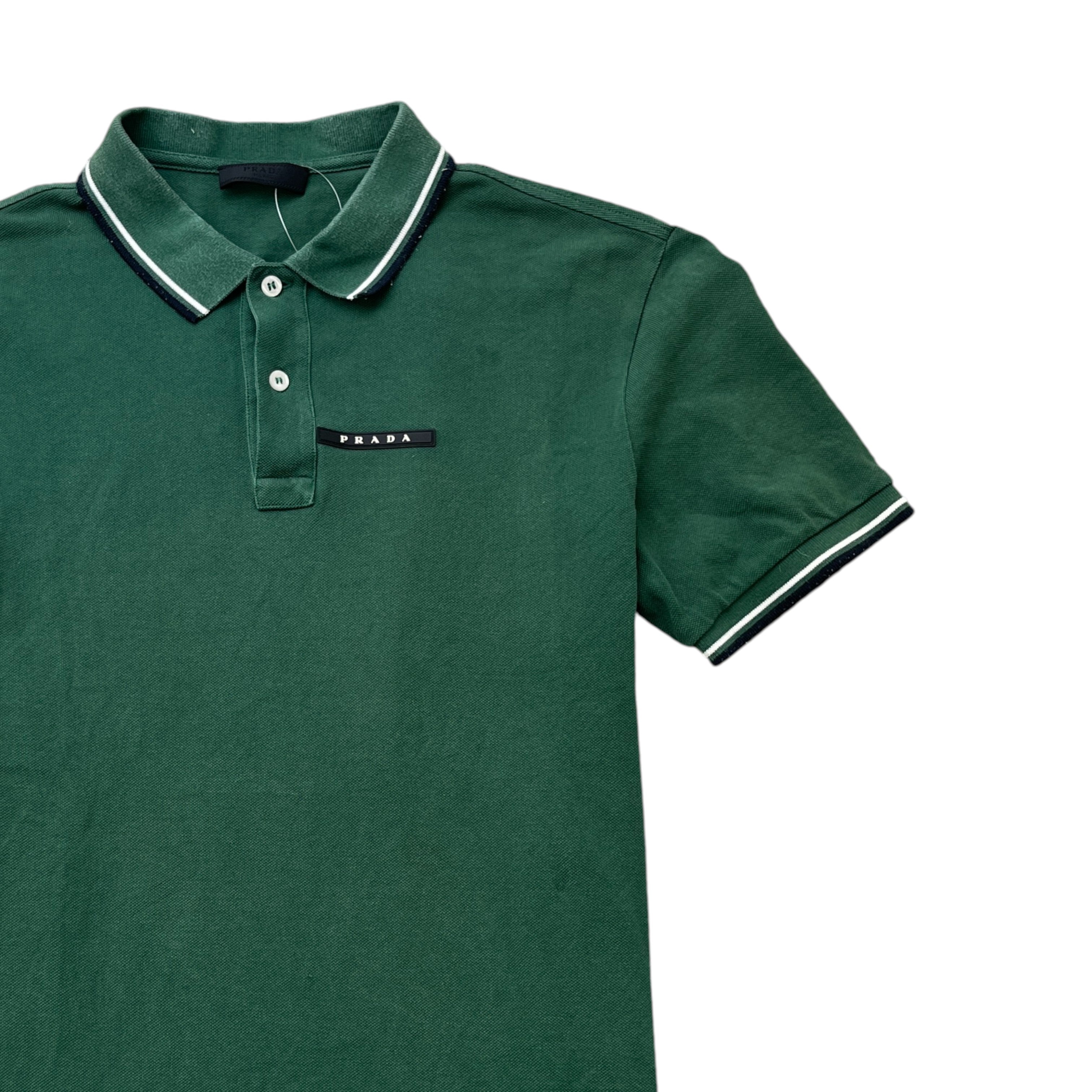 Men's Tab Logo Polo Shirt Green Size XL