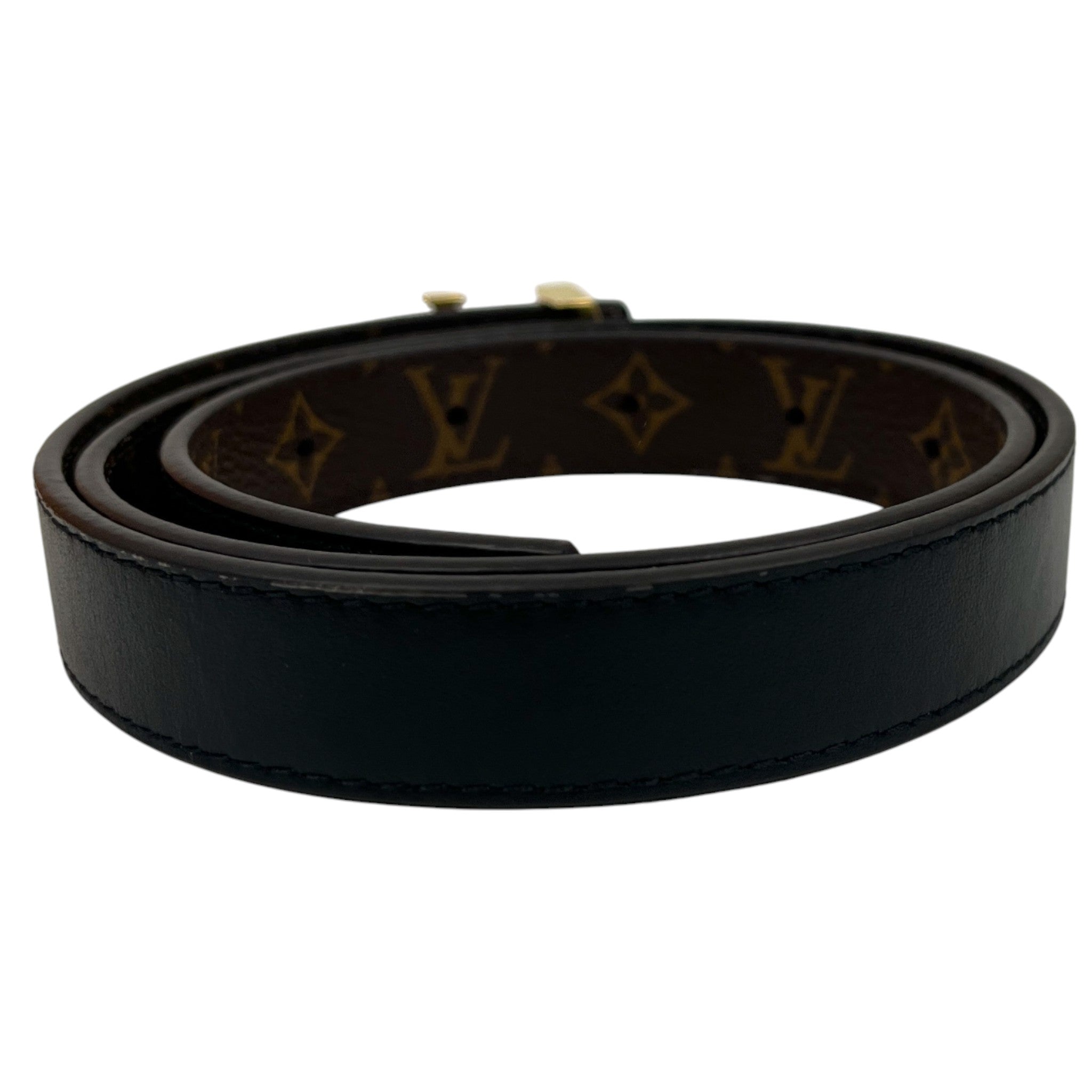 Women's Monogram Reversible Belt Black Size Waist 26"