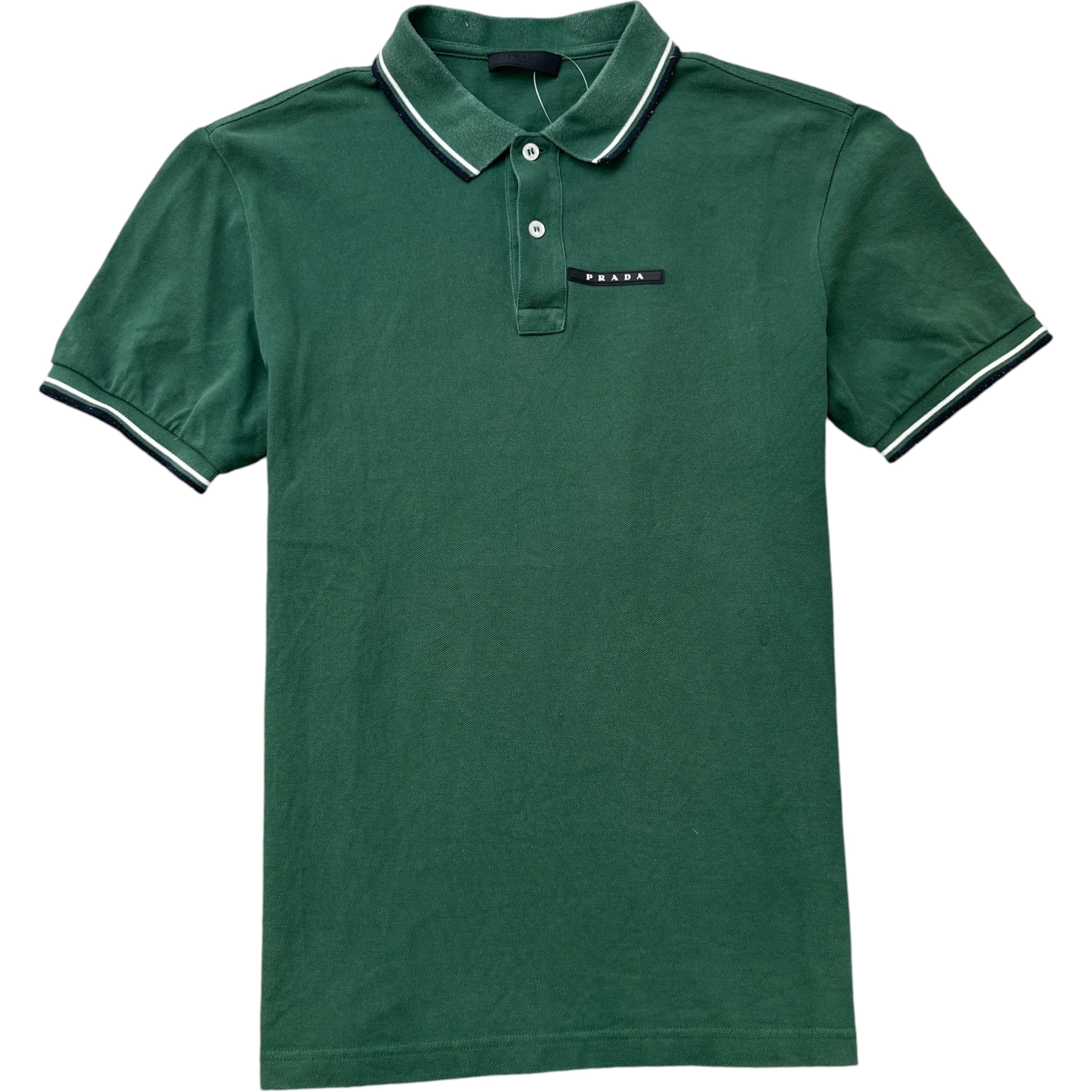 Men's Tab Logo Polo Shirt Green Size XL