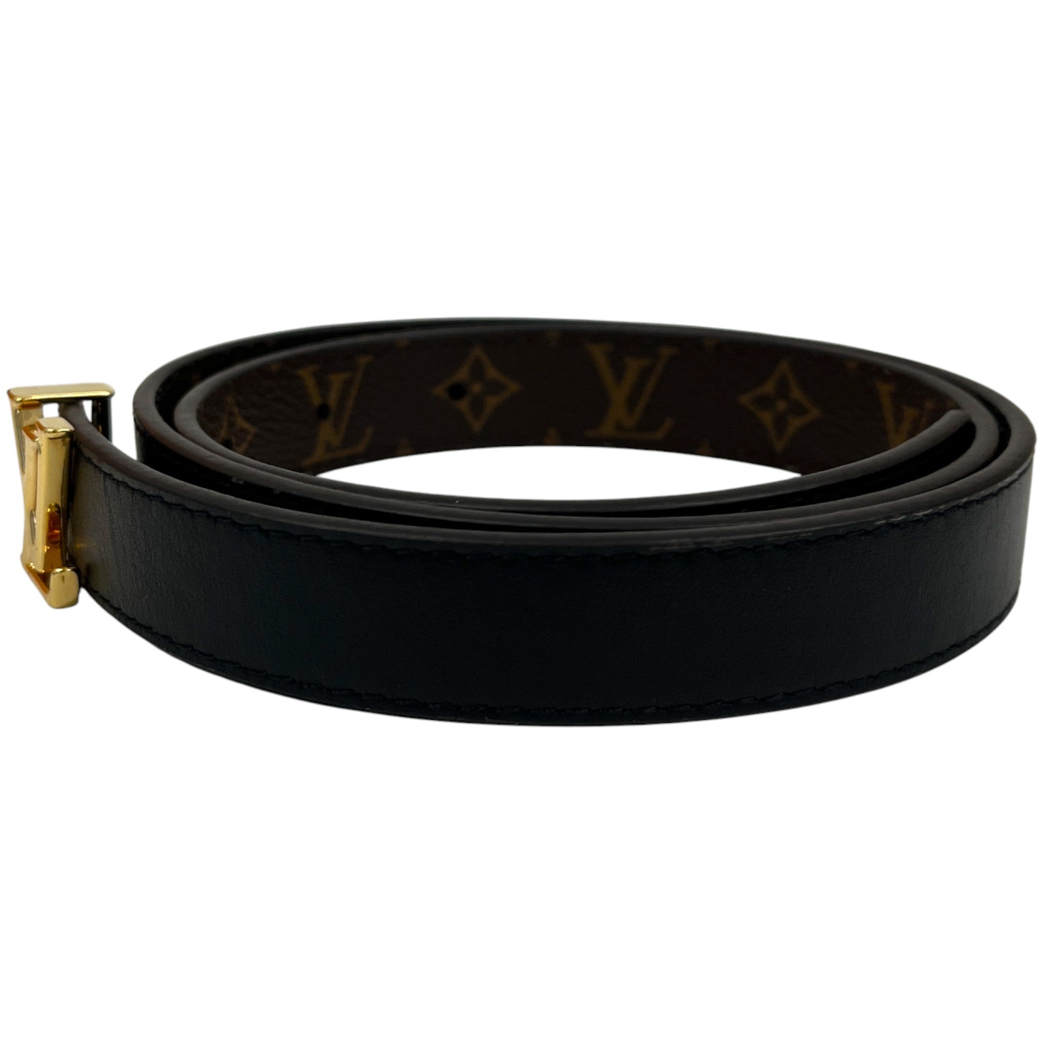 Women's Monogram Reversible Belt Black Size Waist 26"