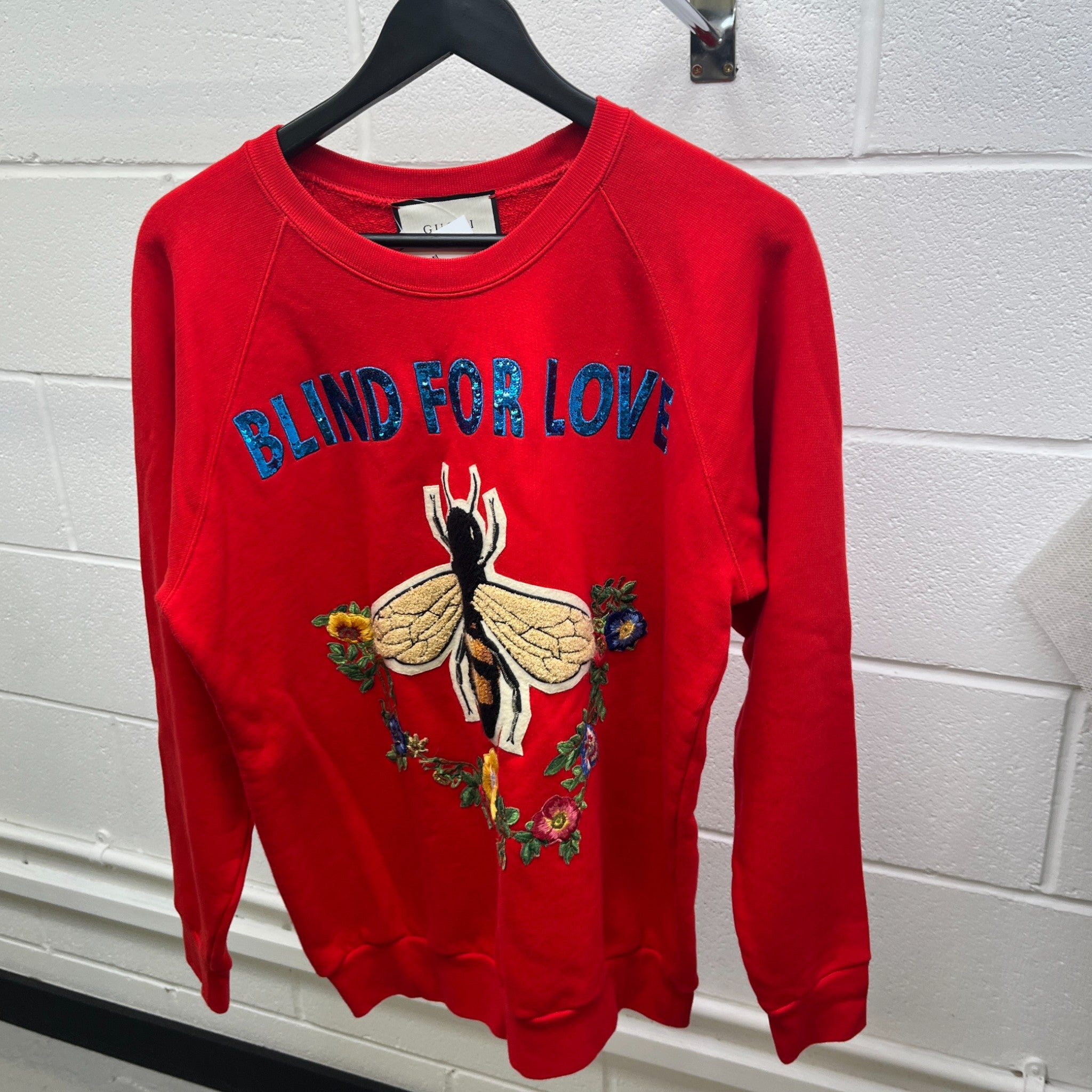 Men's Blind For Love Bee Sweatshirt Red Size M