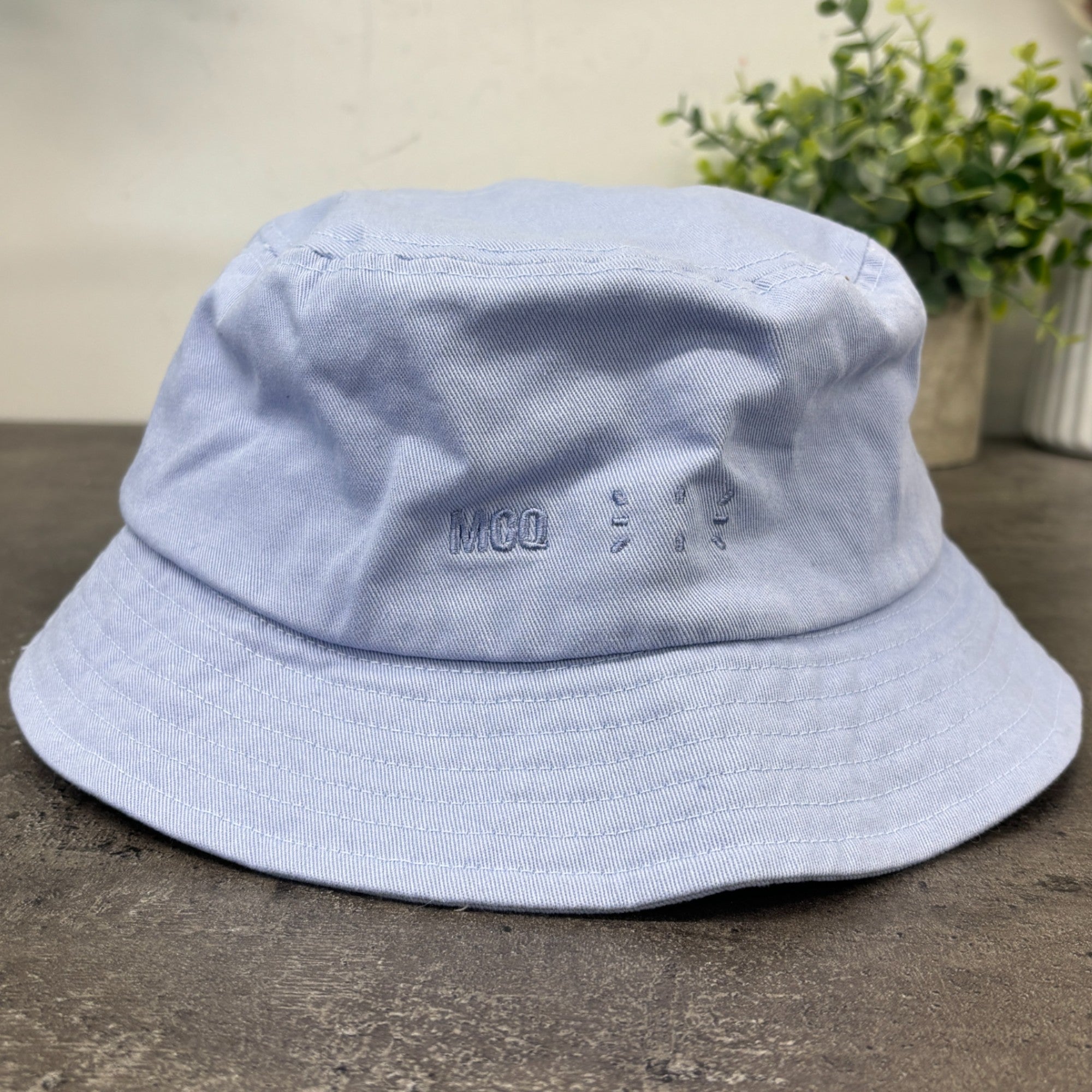 Men's Embroidered Logo Bucket Hat Purple Size L