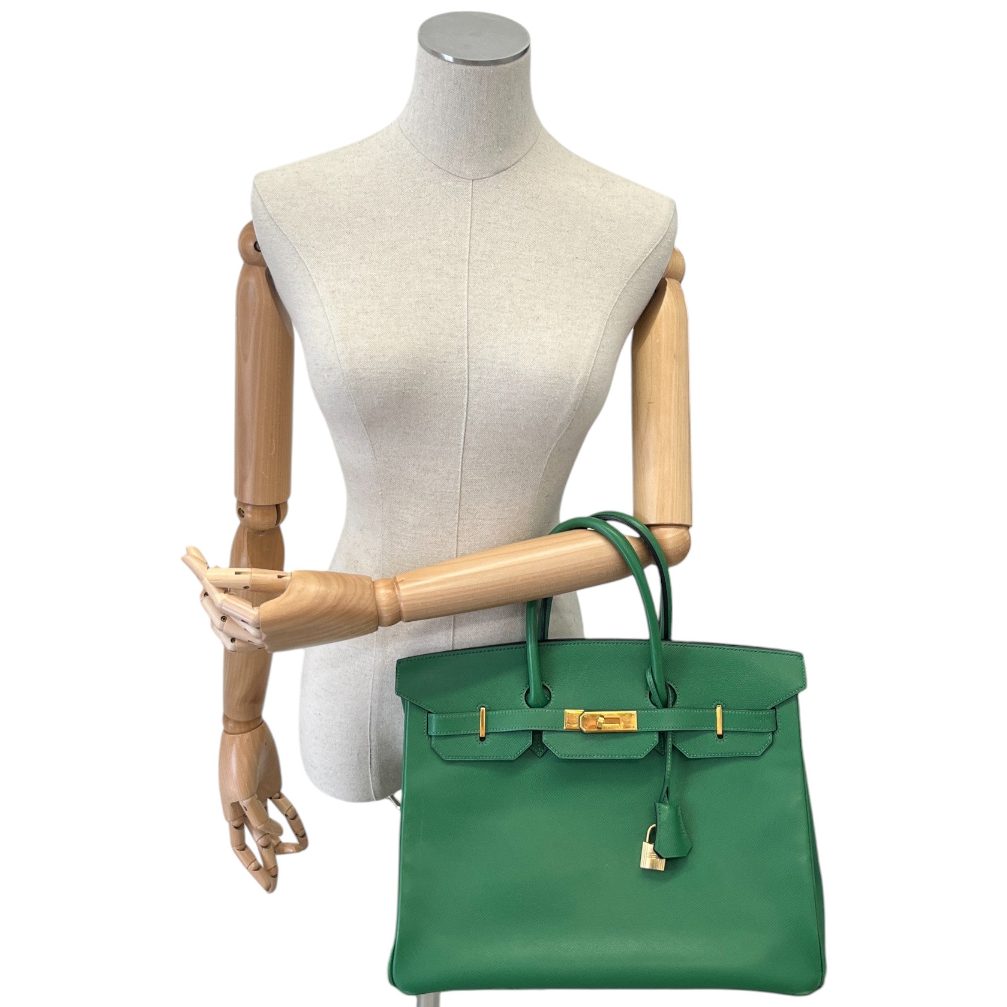 Women's Birkin 35 Epsom Leather Handbag Green