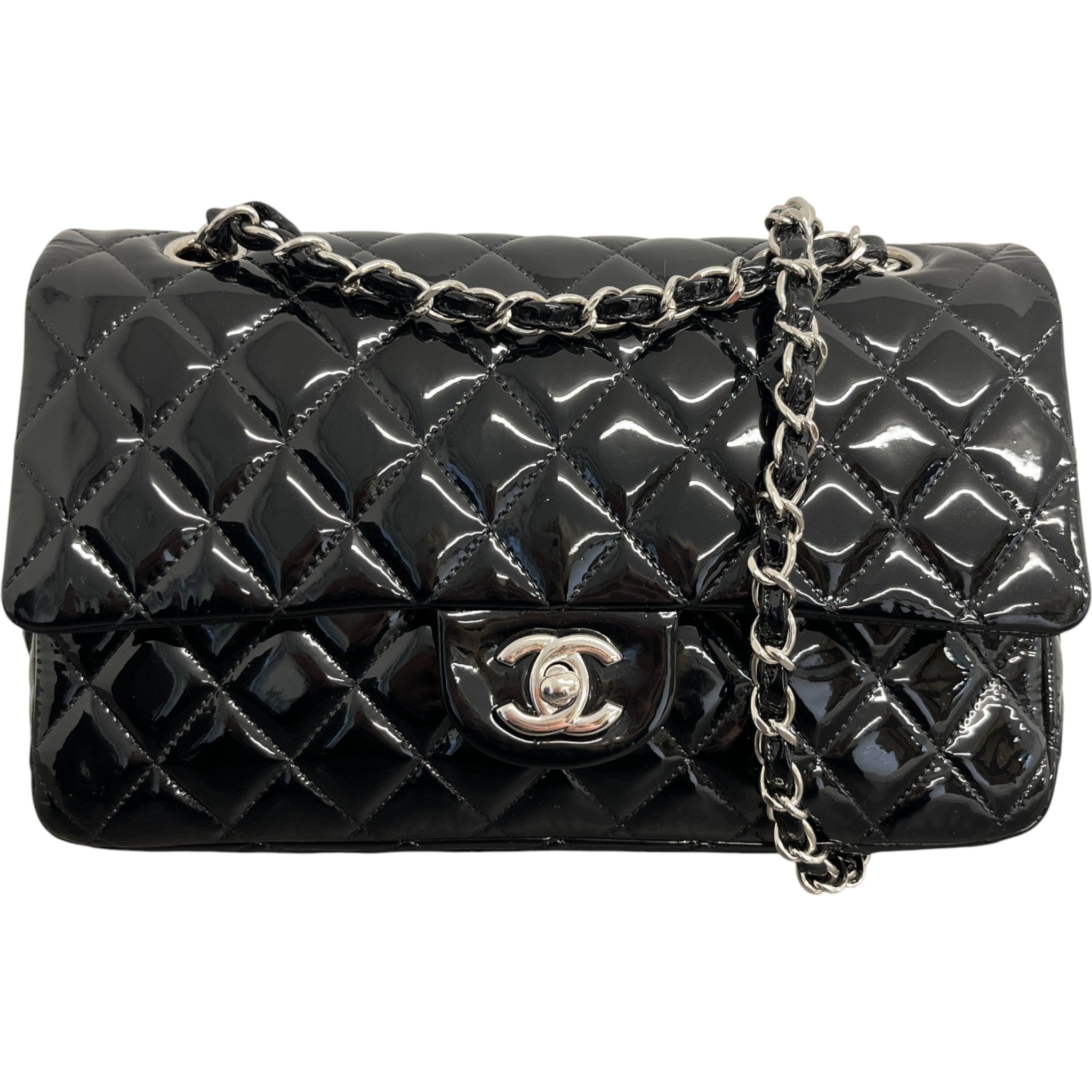 Women's Medium Classic Double Flap Handbag Black