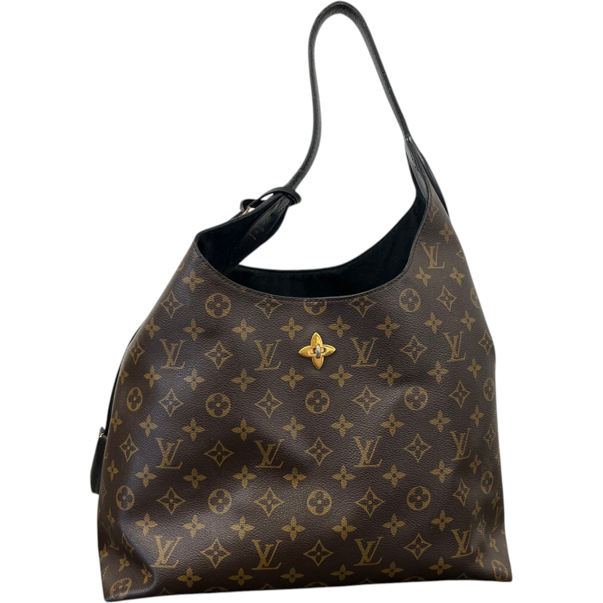 Women's Monogram Flower Hobo Bag Brown