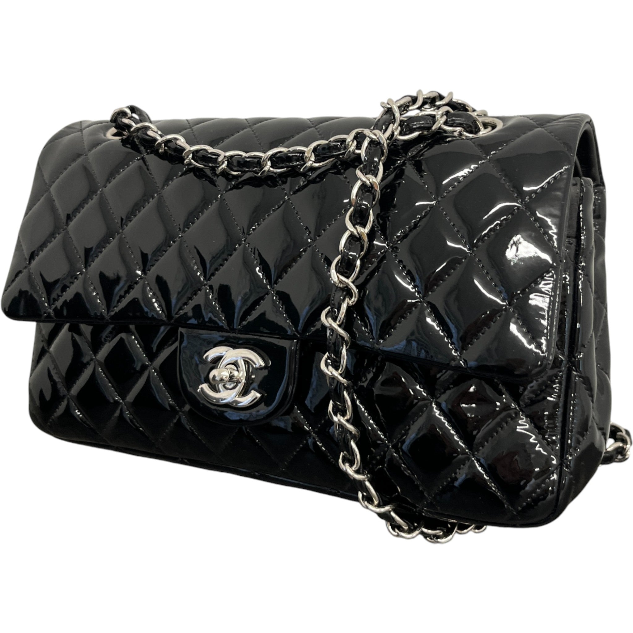 Women's Medium Classic Double Flap Handbag Black