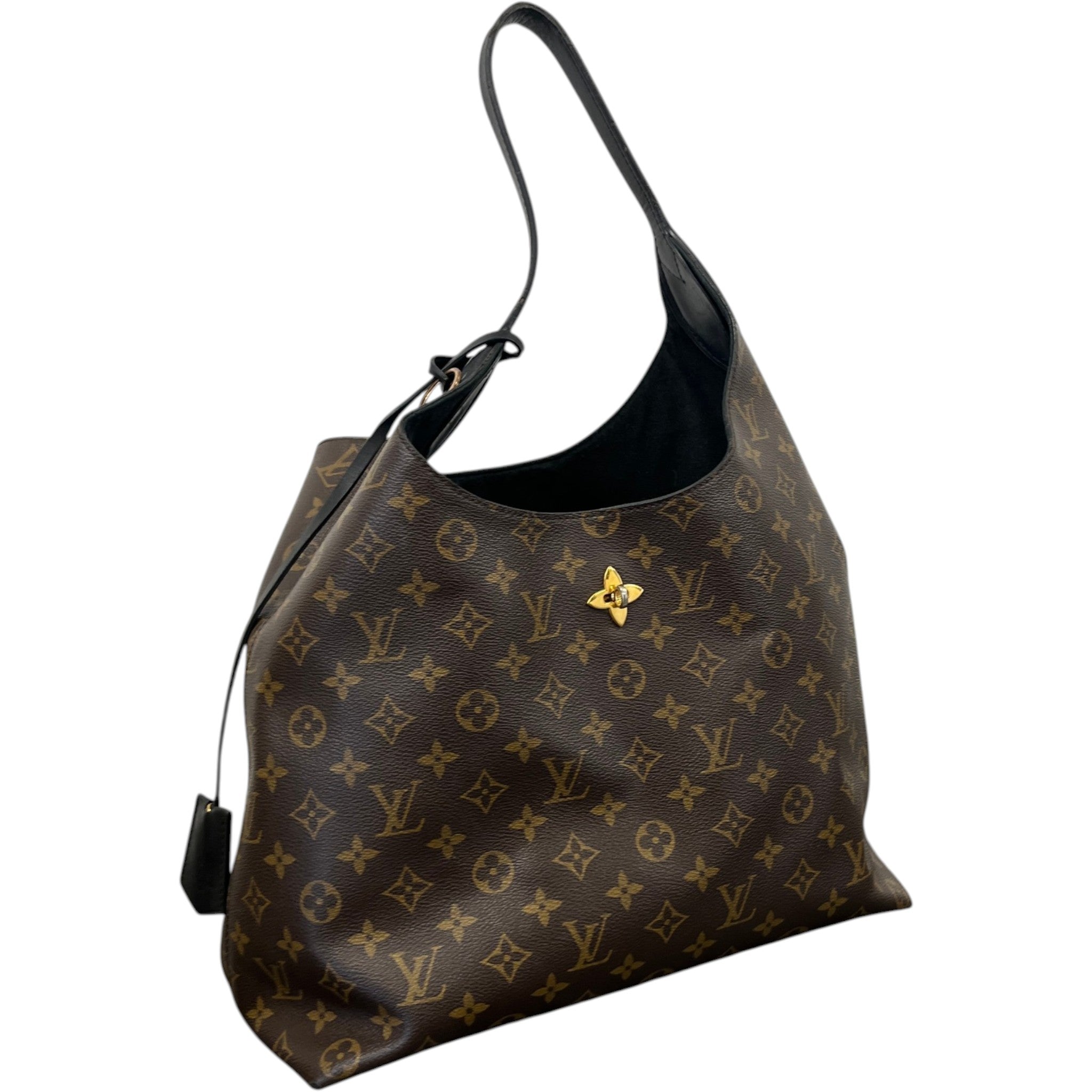 Women's Monogram Flower Hobo Bag Brown