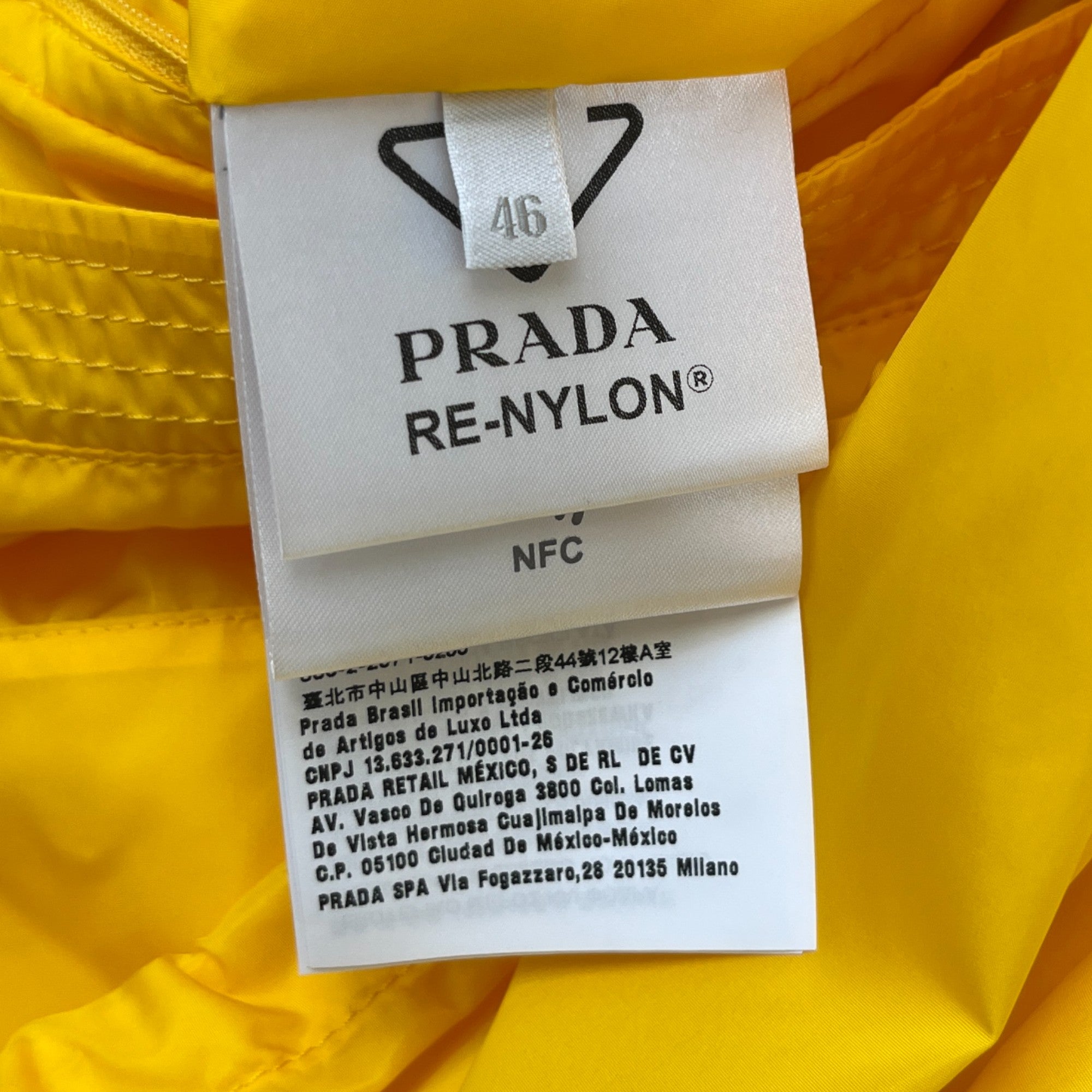 Men's Re-Nylon Blouson Jacket Yellow Size IT 46 / S