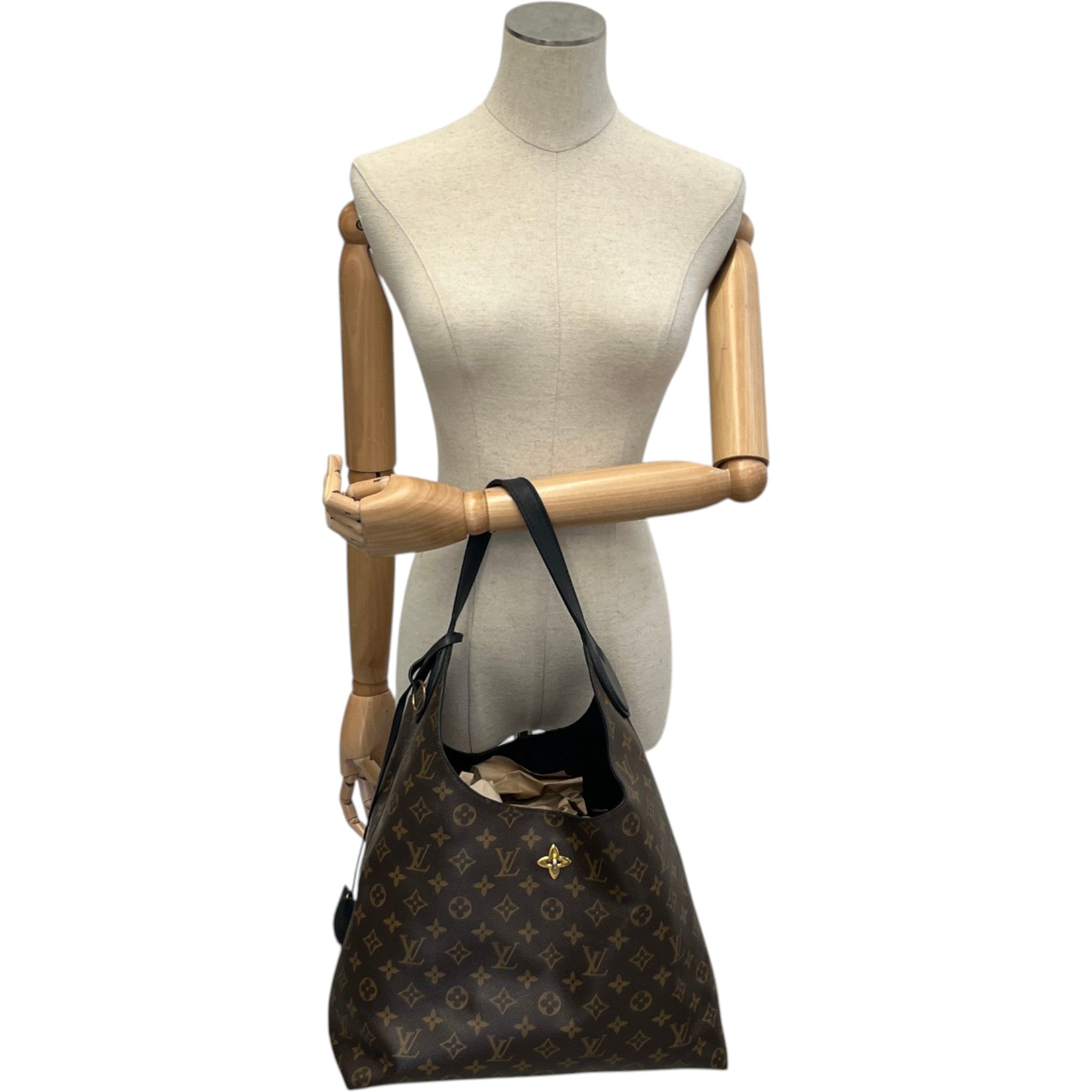 Women's Monogram Flower Hobo Bag Brown