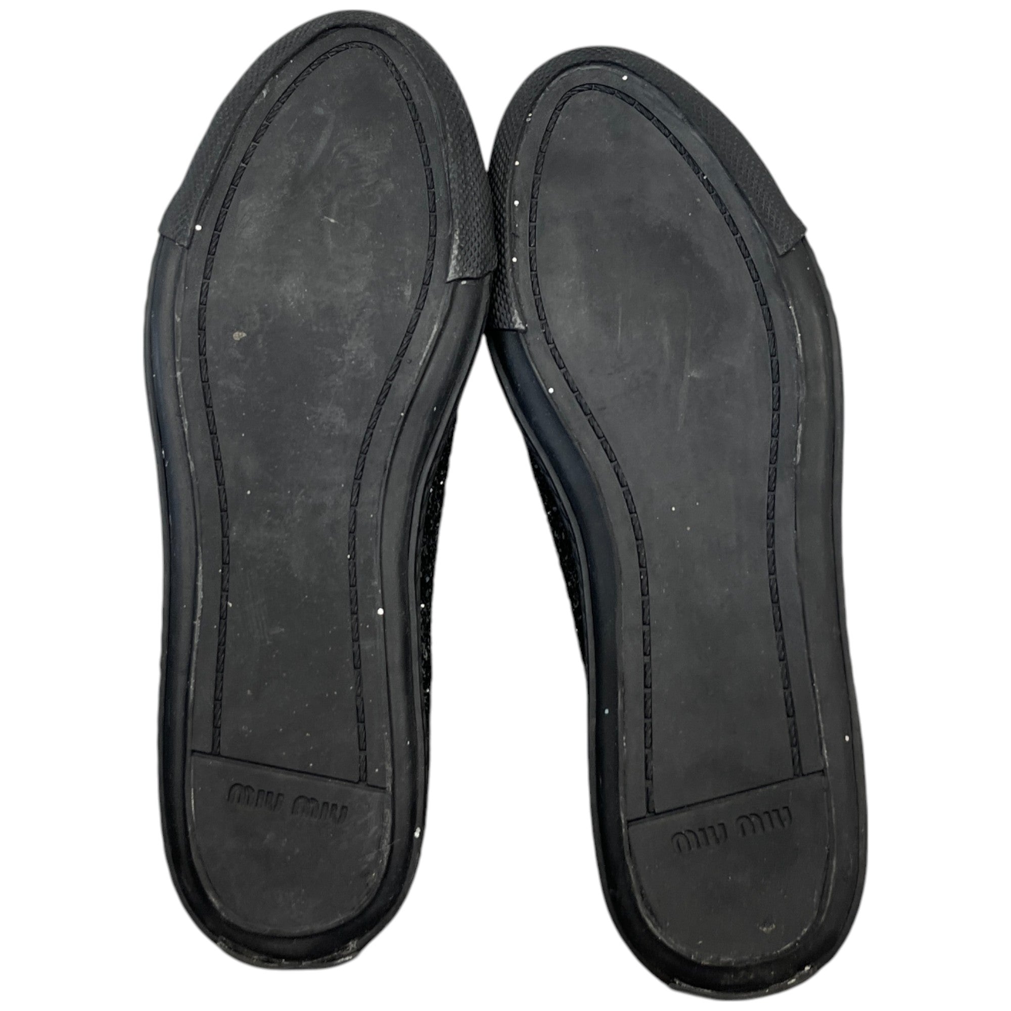 Women's Flat Sole Glitter Low Trainers Black Size EU 36 / UK 3