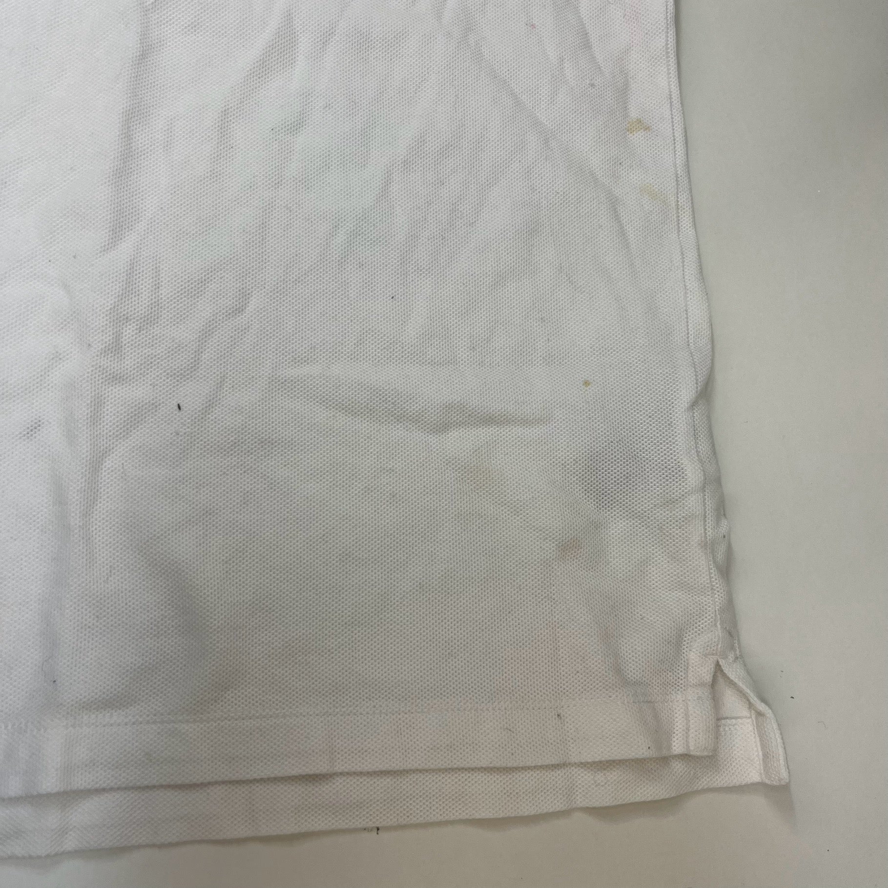 Men's Embroidered Logo Polo Shirt White Size S