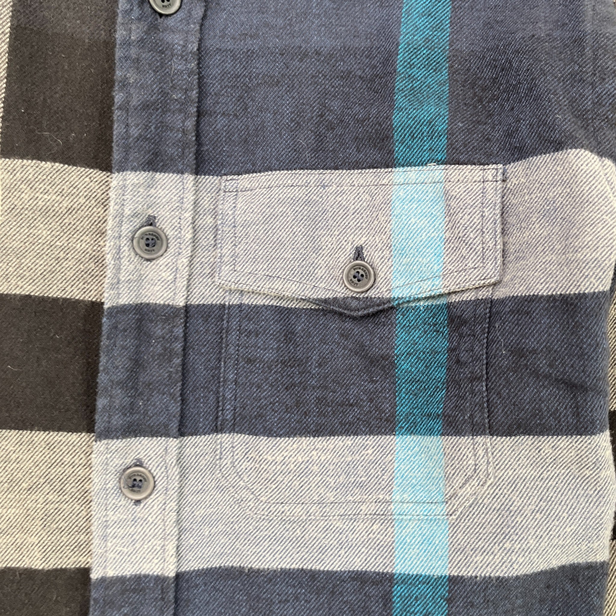 Men's Checkered Long Sleeve Shirt Blue Size S