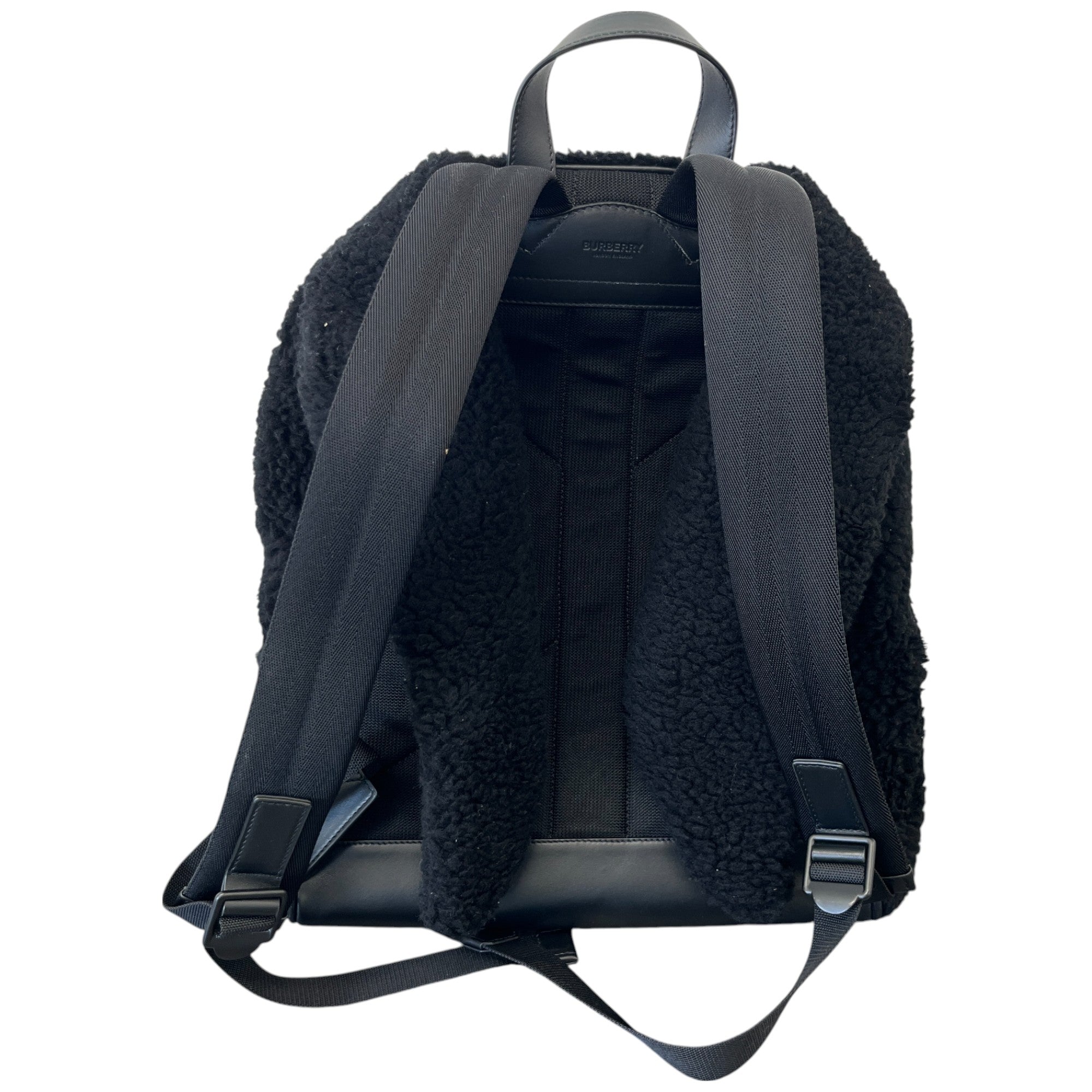 Women's Fleece Logo Print Backpack Black